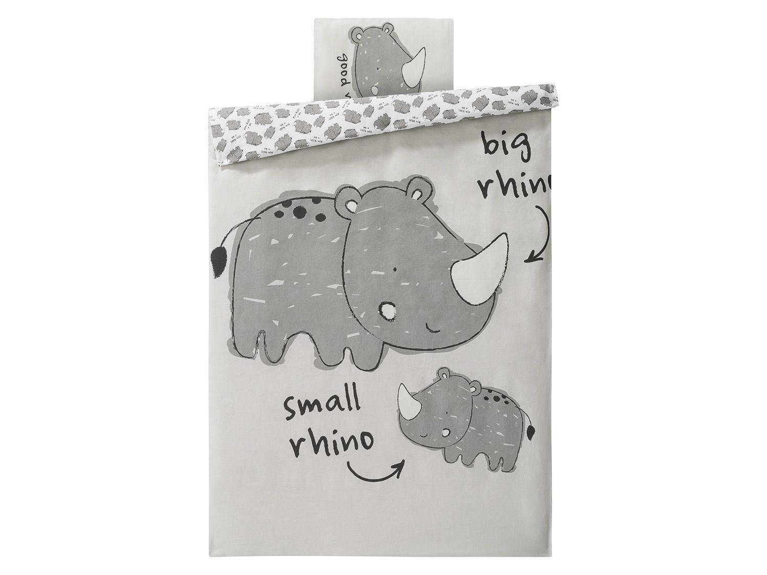 lupilu Komplet pościeli dziecięcej, 100 x 135 cm Biały/szary
