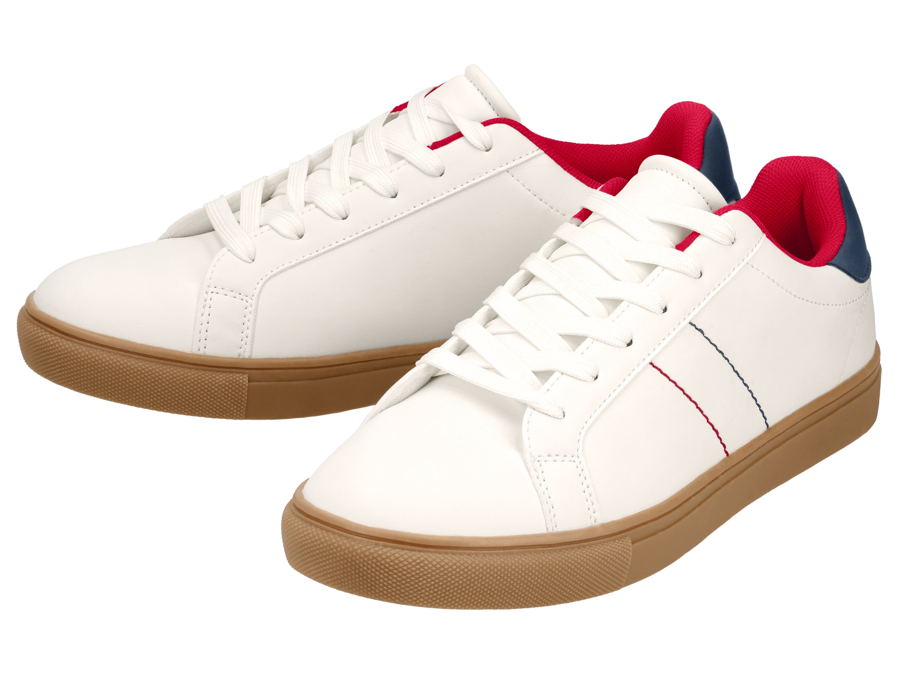 esmara Men Sneakersy męskie Biały/ czerwony/ granatowy, 44