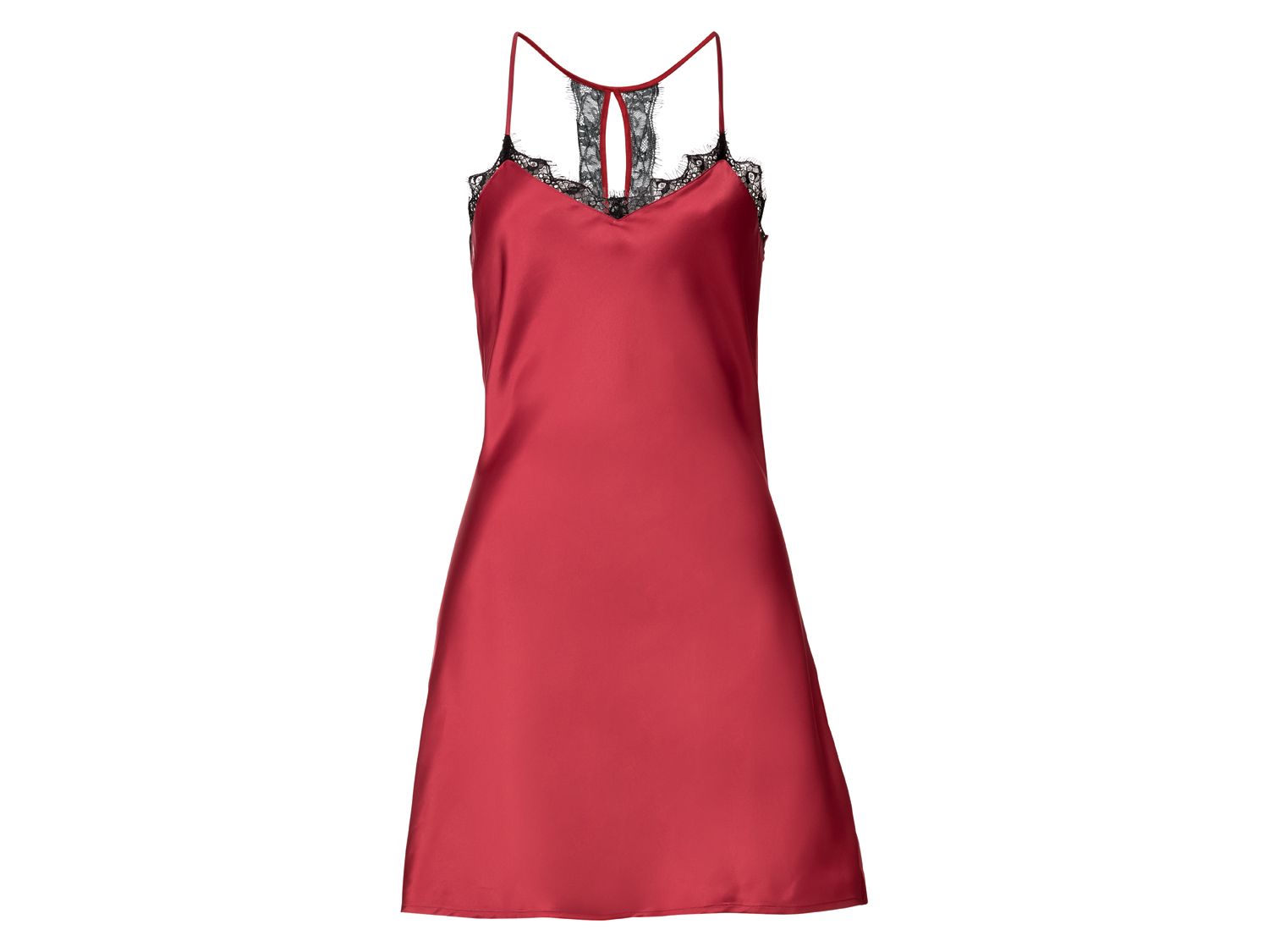 Esmara Lingerie Satynowa koszula nocna, 1 sztuka Czerwony, 34