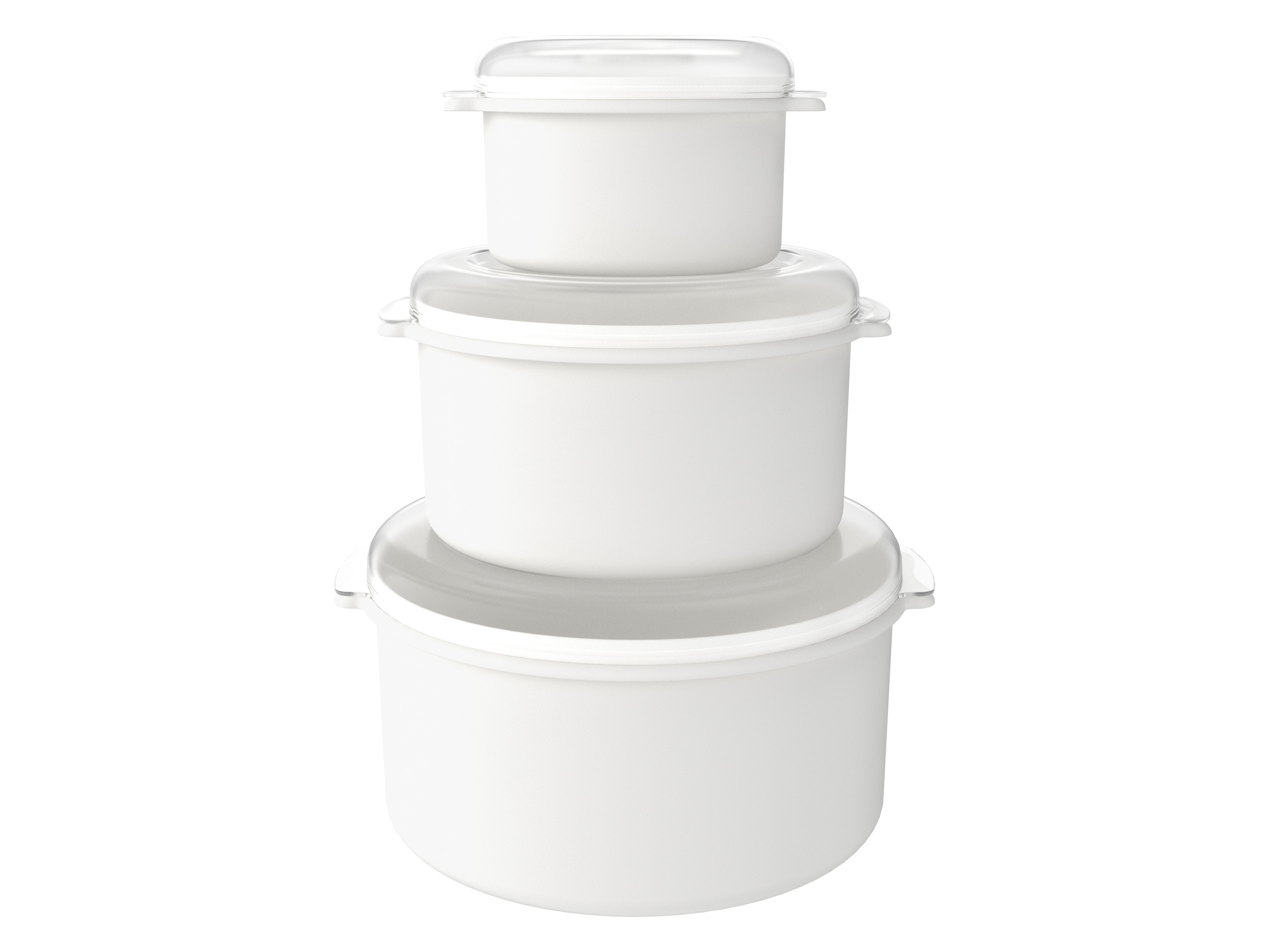 Ernesto Zestaw 3 pojemników do kuchenki mikrofalowej Biały