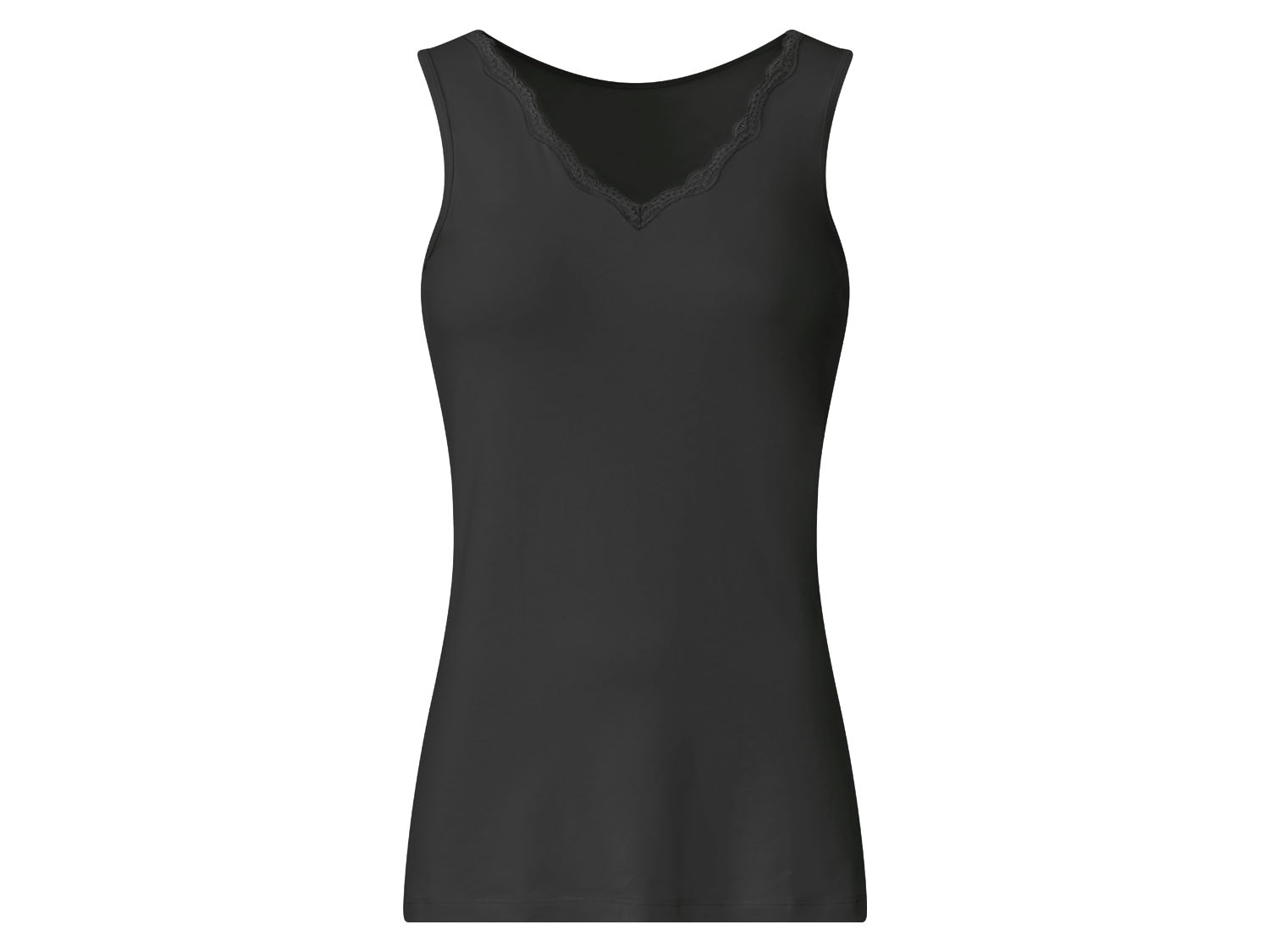 esmara Podkoszulka damska z koronką Czarny, L44/46
