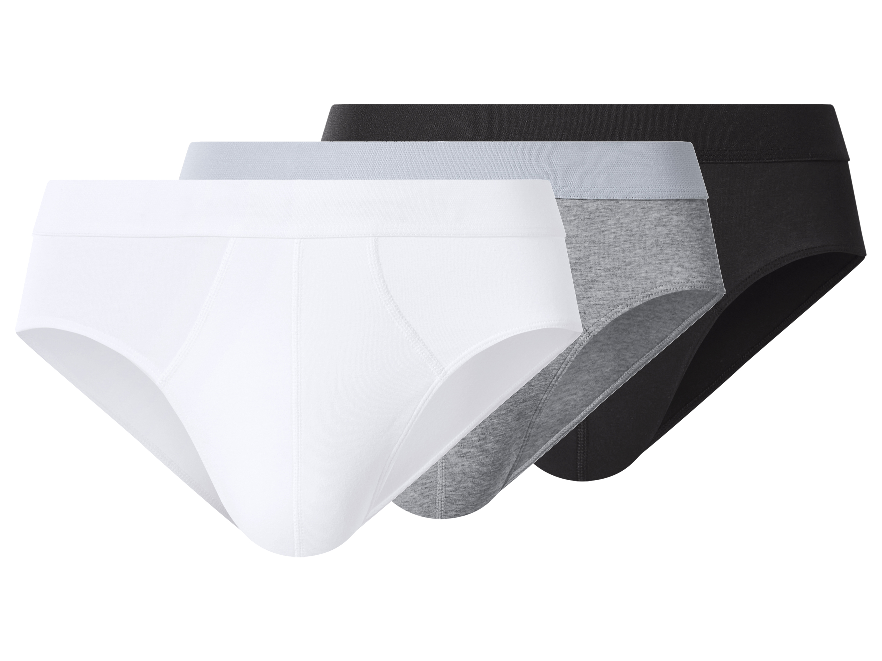 esmara Men Slipy męskie z bawełną, 3 pary Czarny/ szary/ biały, 7/Xl