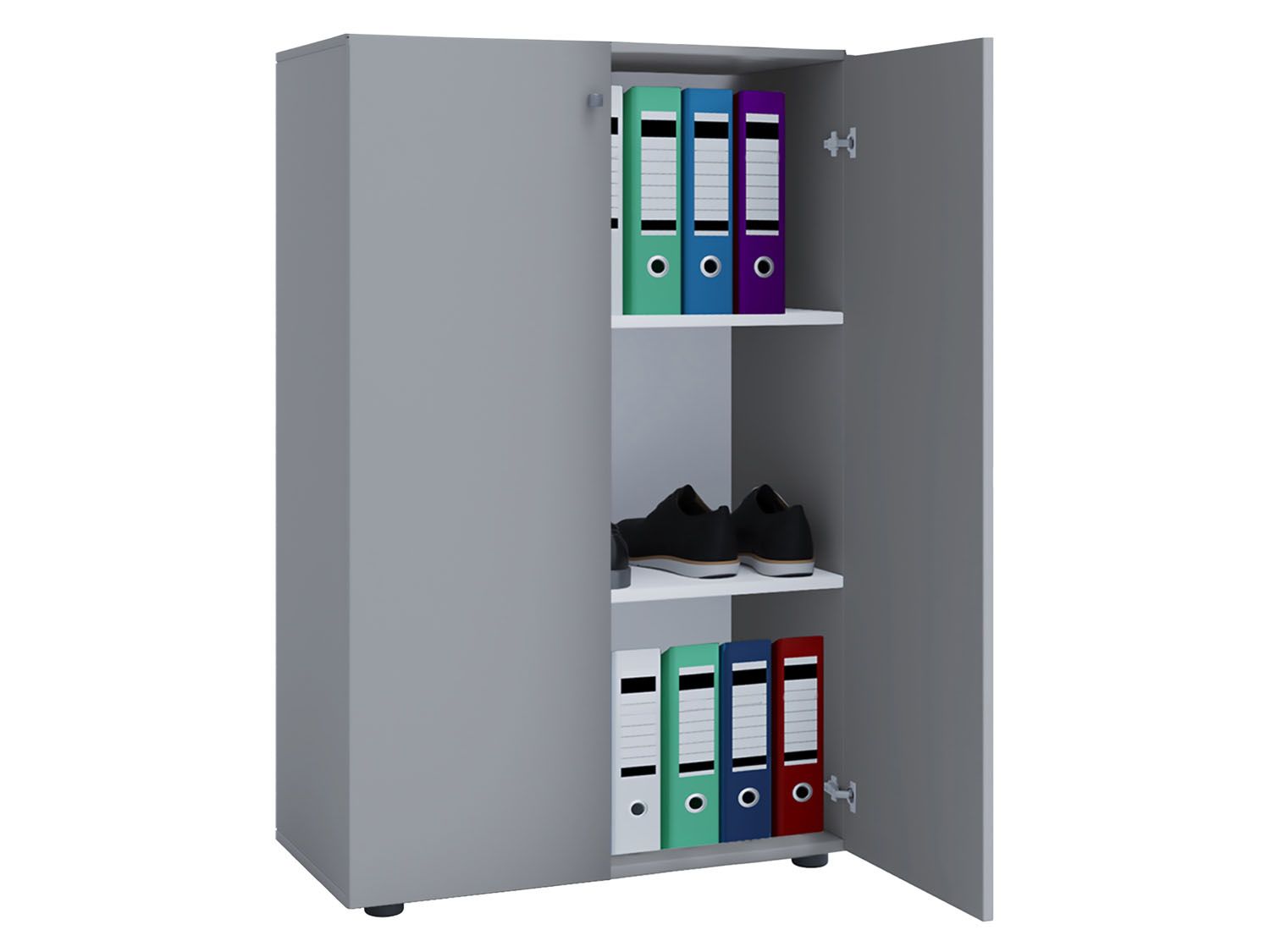 VCM Szafa biurowa Lona Drzwi obrotowe, Szary, XL