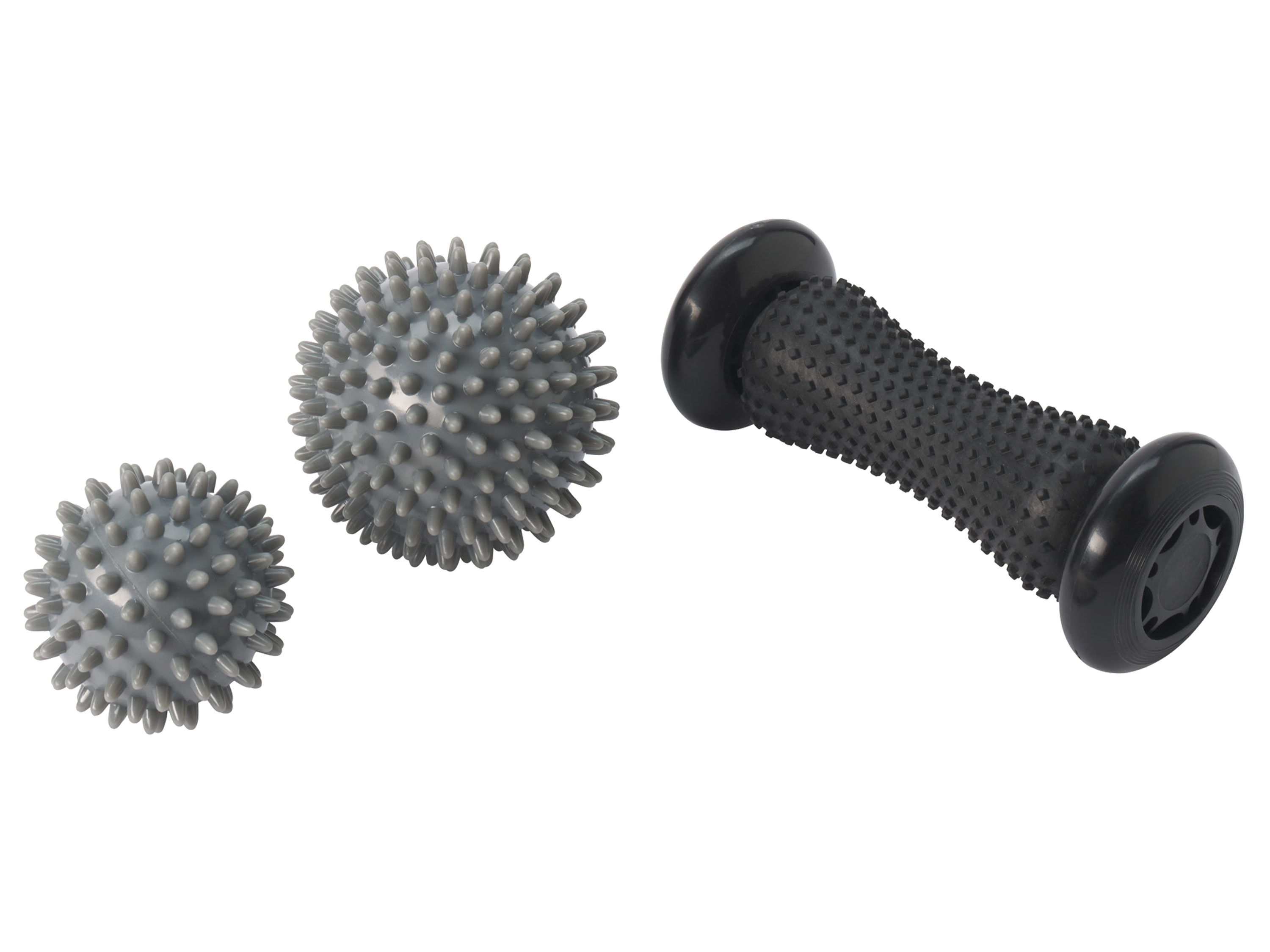 Crivit Zestaw masażerów: wałek, piłka, piłka z kolcami Piłki do masażu, wałki do masażu