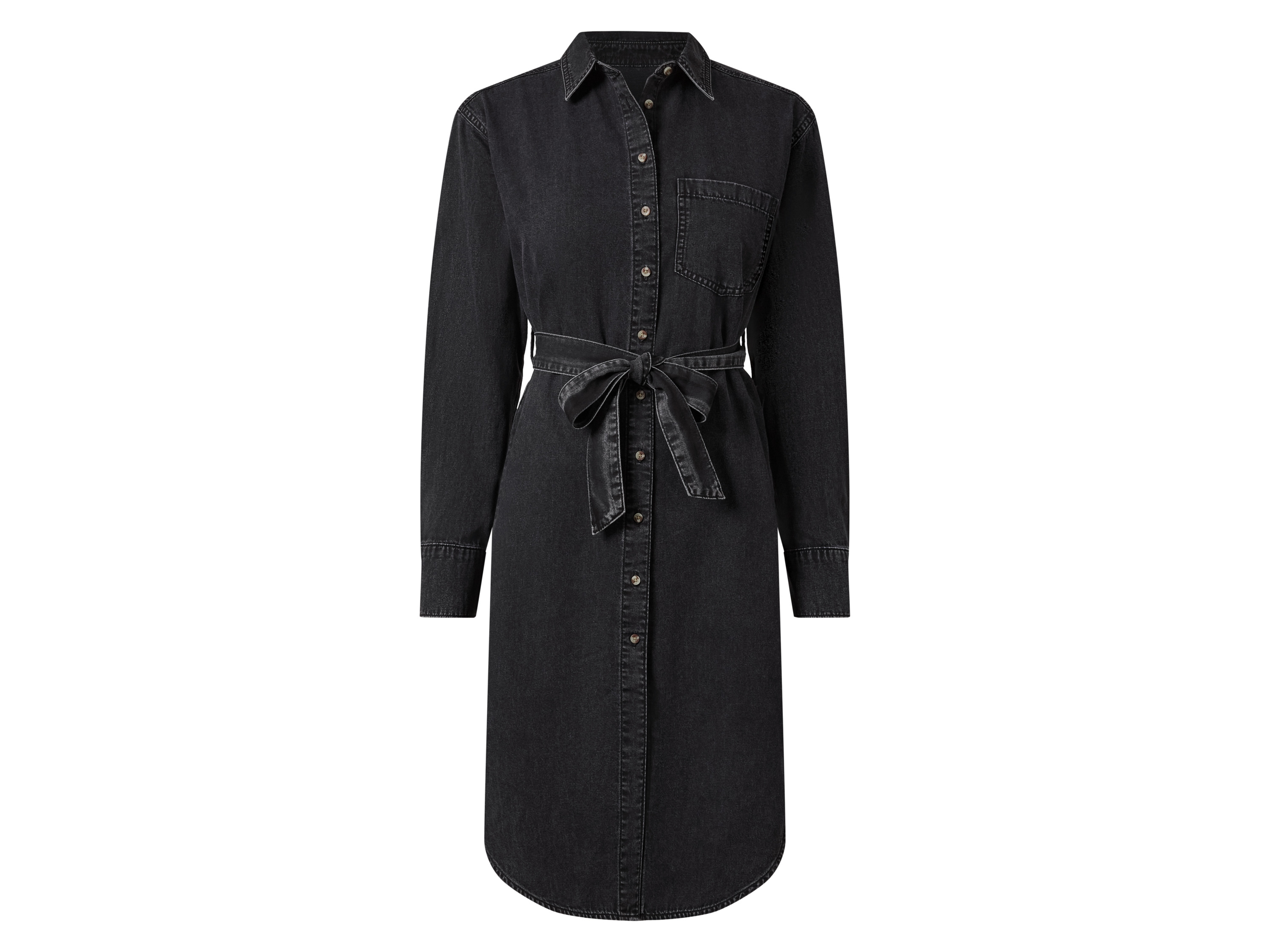 esmara Sukienka jeansowa damska z bawełny Czarny, 34