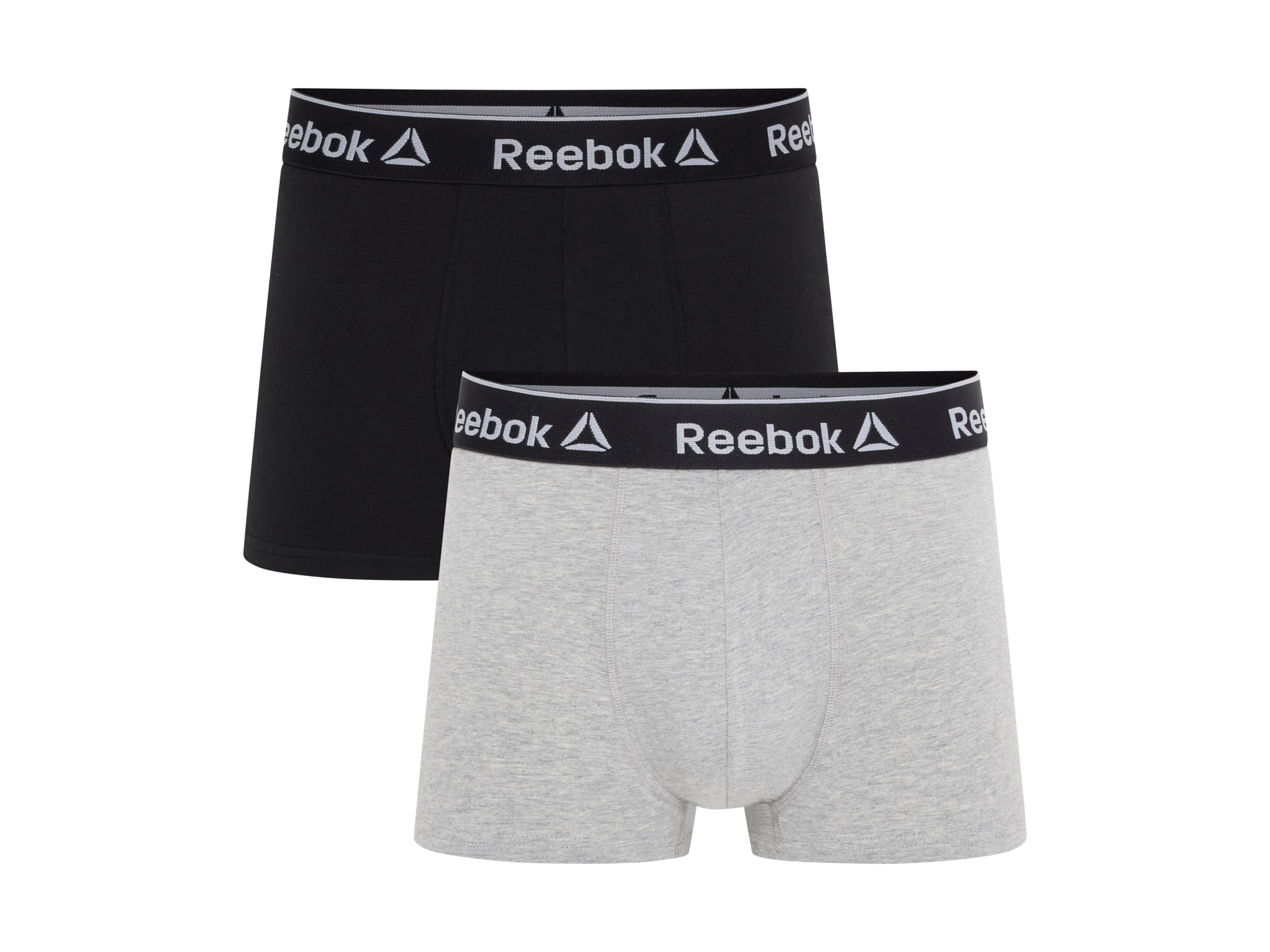 Reebok Bokserki męskie z bawełną, 2 pary Czarny/ szary, 7/Xl