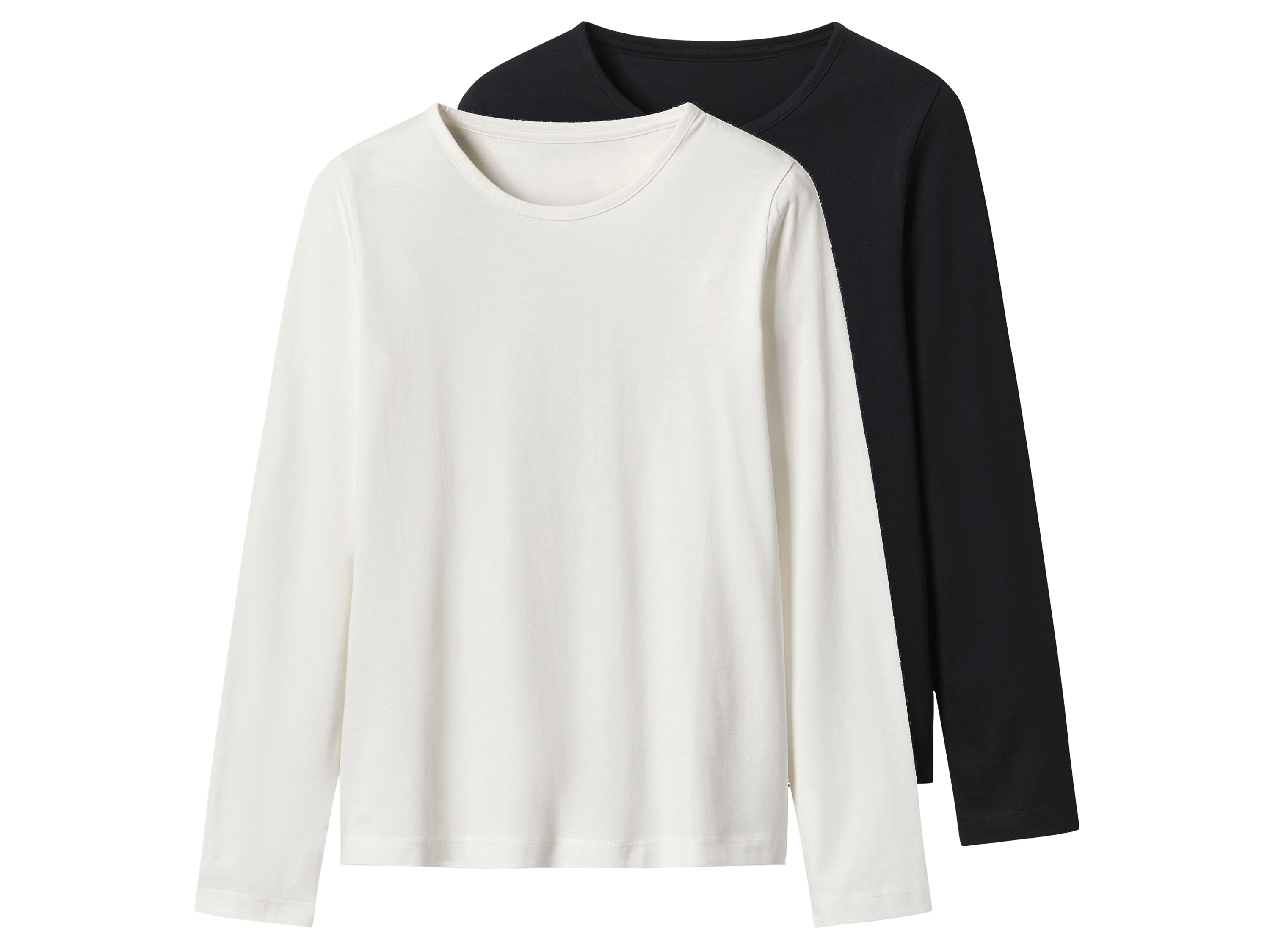 Esmara Kids Koszulki dziecięce z długim rękawem, 2 sztuki Czarny/biały, 146/152