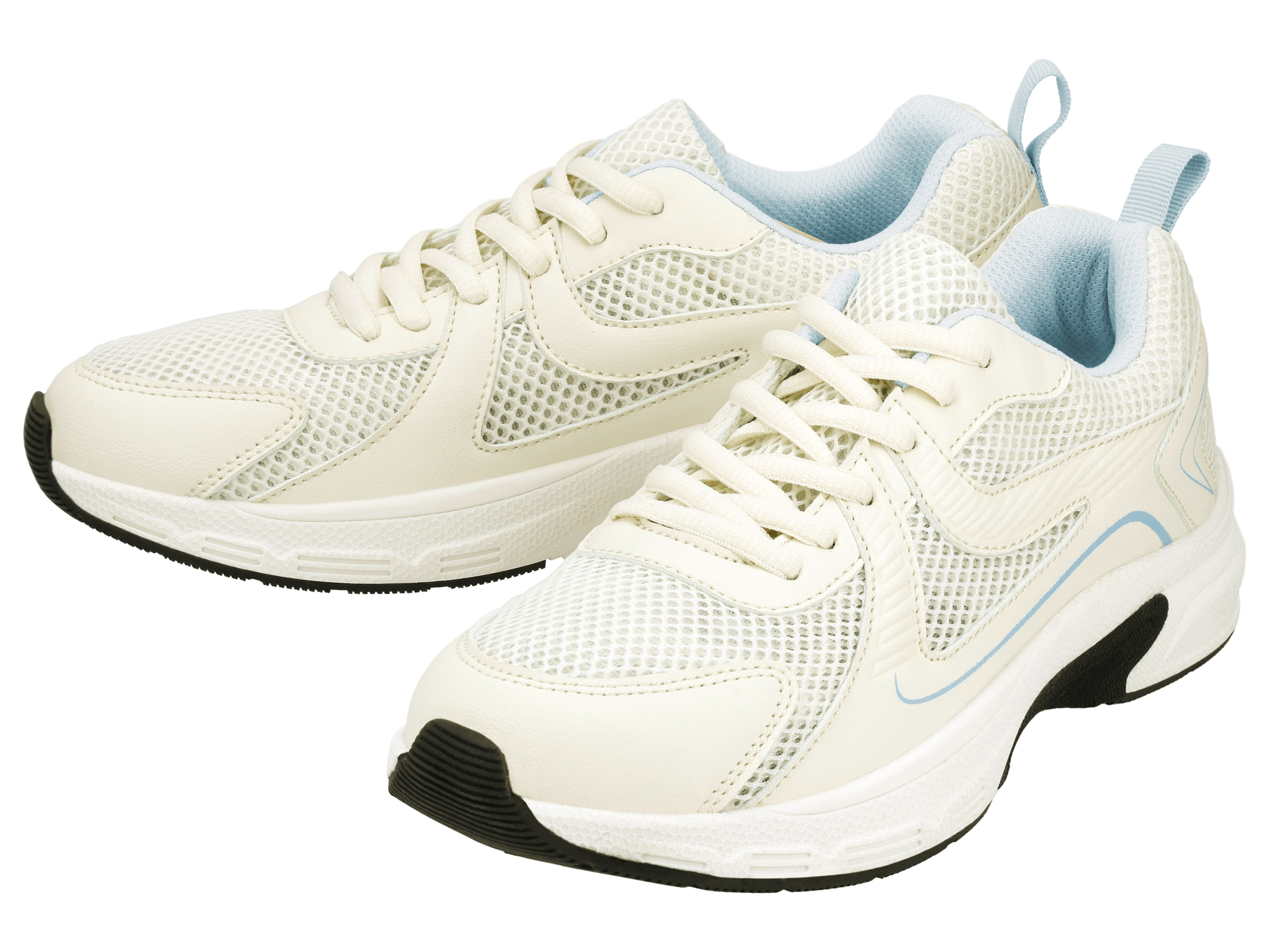 esmara Sneakersy damskie Biały/jasnoniebieski, 38