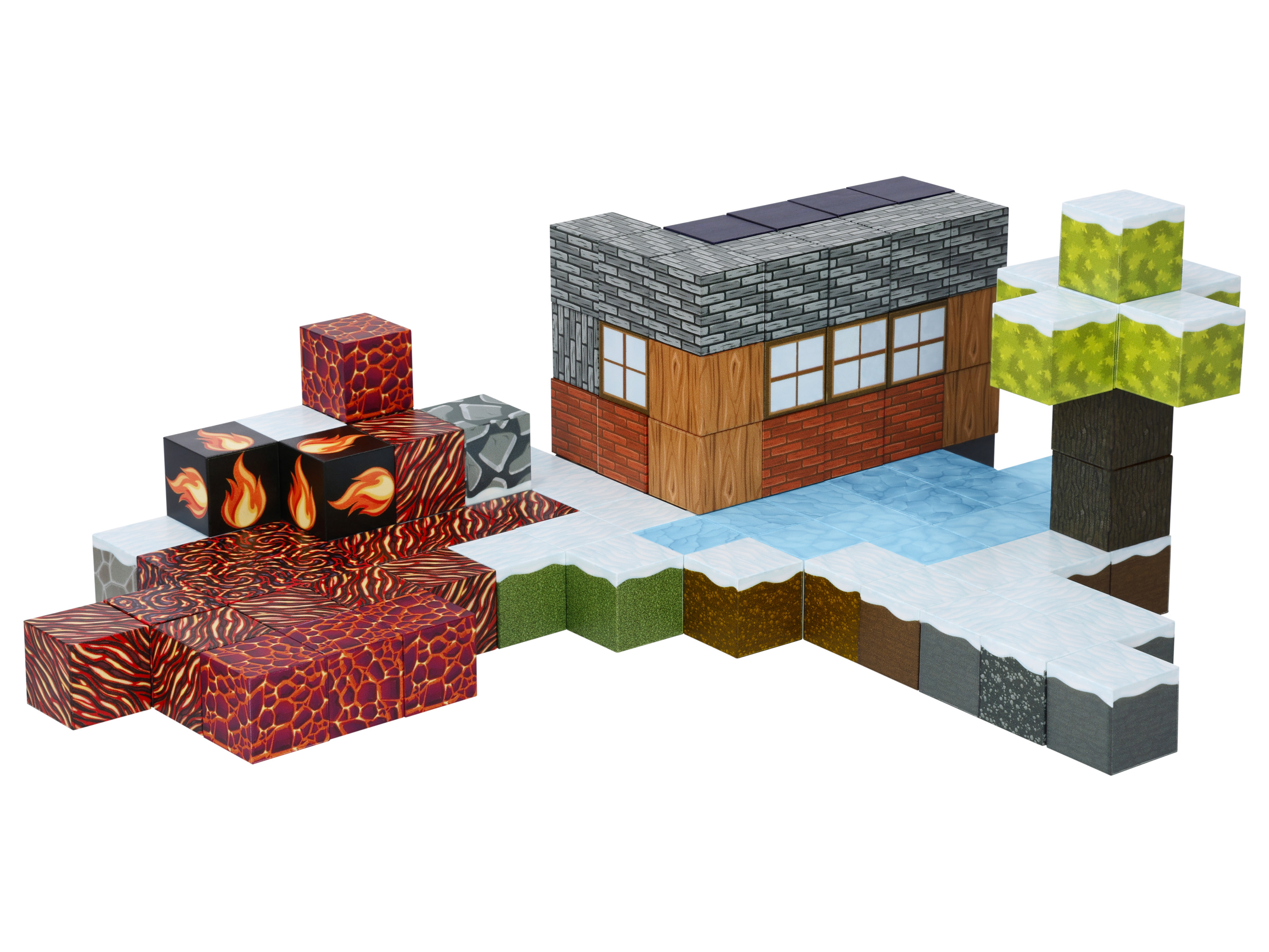 lupilu Magnetyczne klocki, 100 elementów Lód i ogień