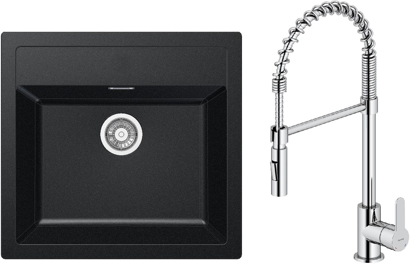 Darmowa Dostawa - Zlewozmywak z baterią onyx / chrom Franke Sirius abset4614