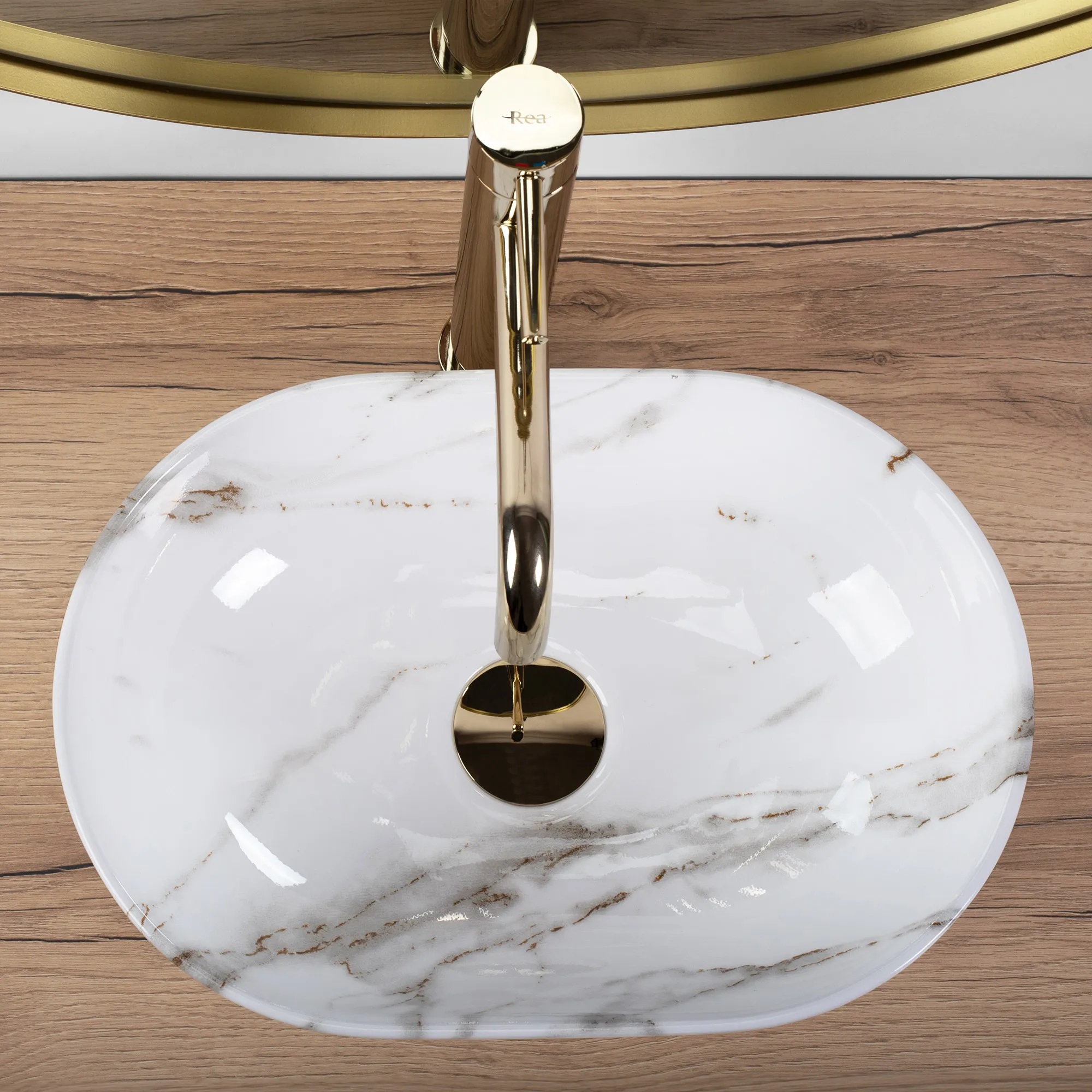 Darmowa Dostawa - Umywalka 38x26 cm owalna biała Rea Amelia REAU9107