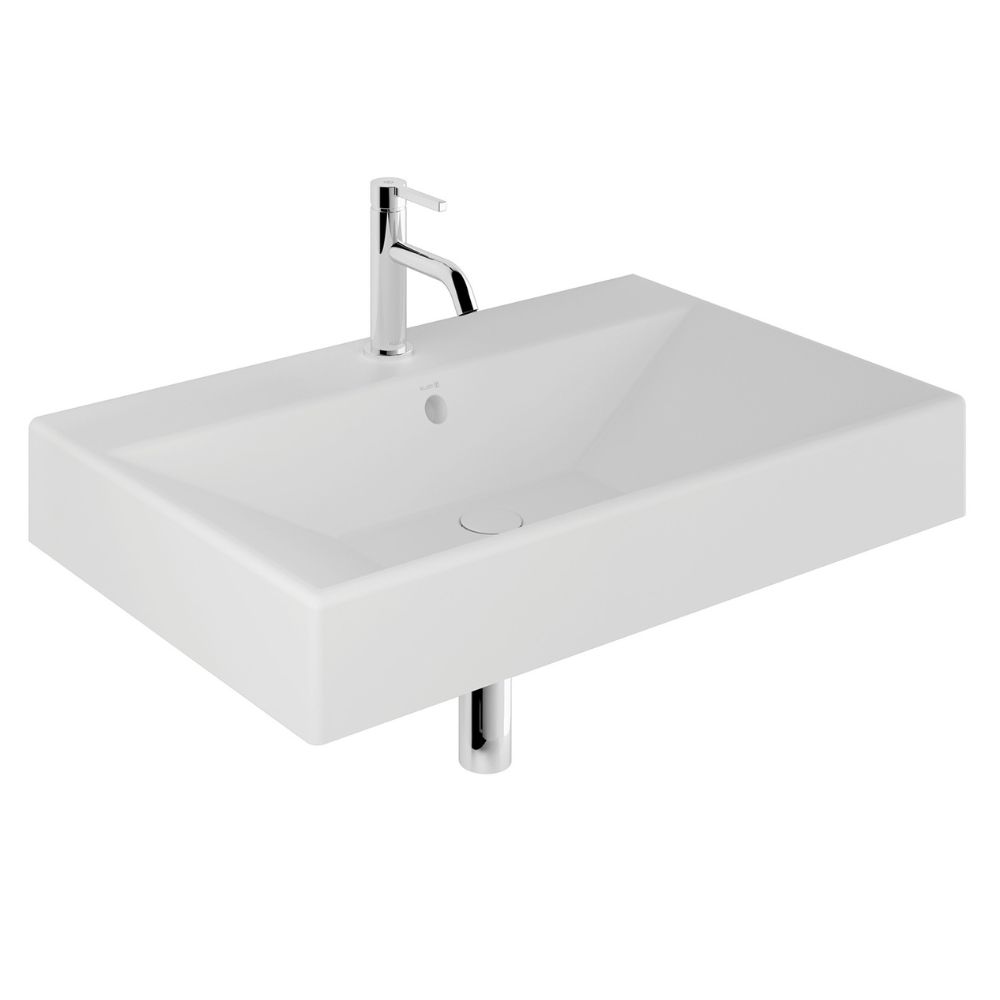 Darmowa Dostawa - Umywalka z korkiem 81x50 cm prostokątna meblowa-nablatowa biała Kludi Resa 59WW8153