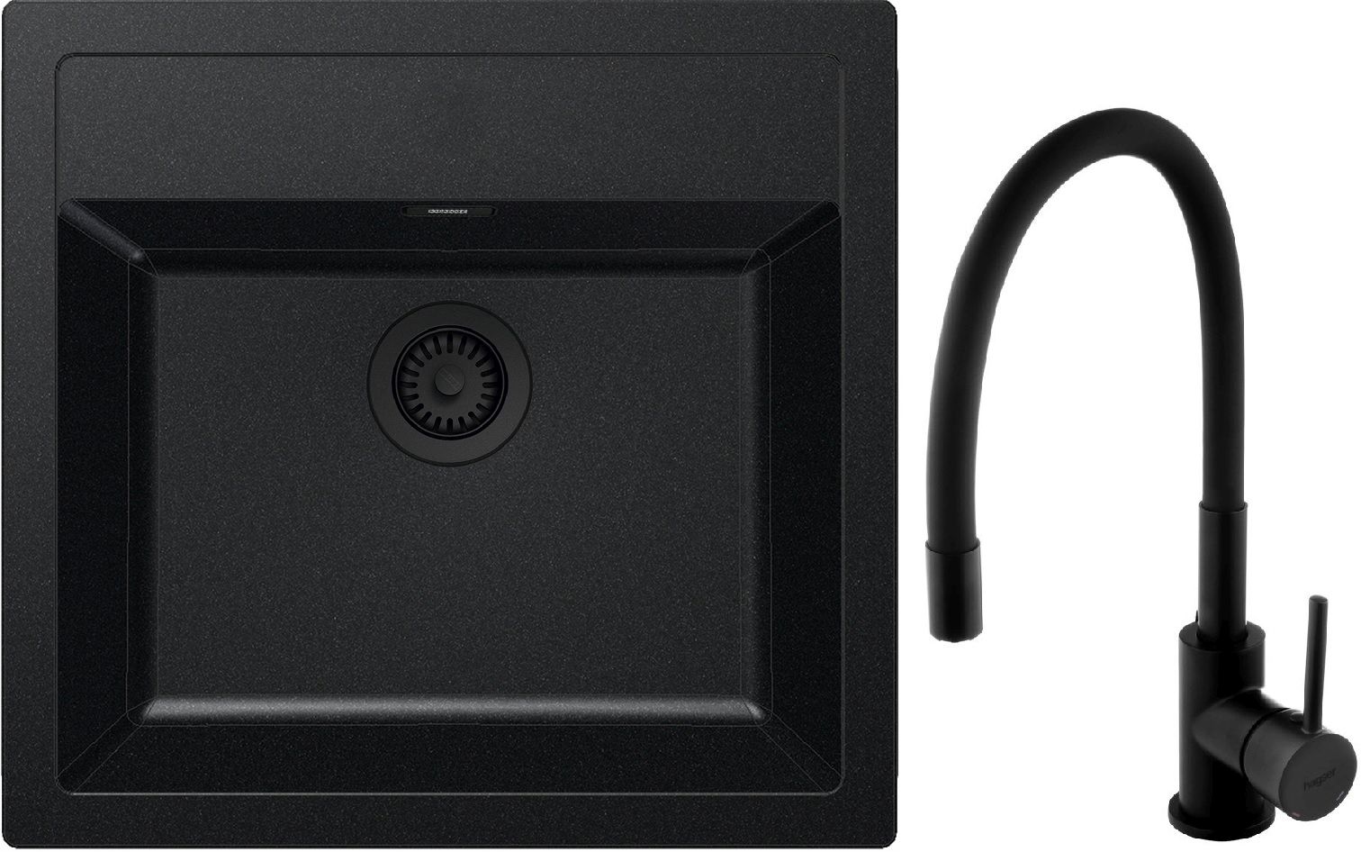 Darmowa Dostawa - Zlewozmywak z baterią czarny/czarny Franke Sirius SID abset10569