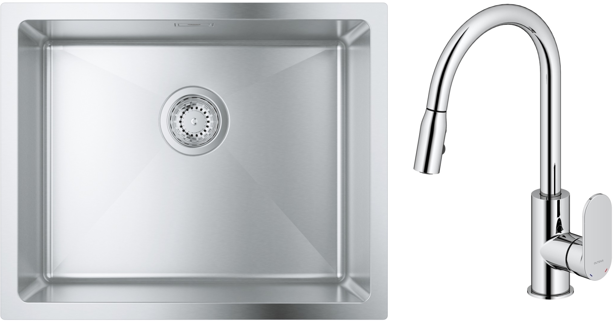 Darmowa Dostawa - Zlewozmywak z baterią stal / chrom Grohe K700 abset4692