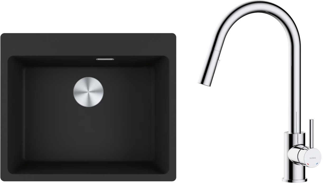 Darmowa Dostawa - Zlewozmywak z baterią czarny/chrom Franke Maris abset4474