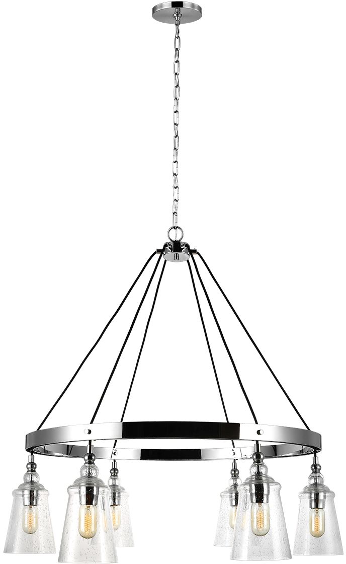 Darmowa Dostawa - Lampa wisząca 6x60 W chrom Quintiesse Loras QNLORAS6