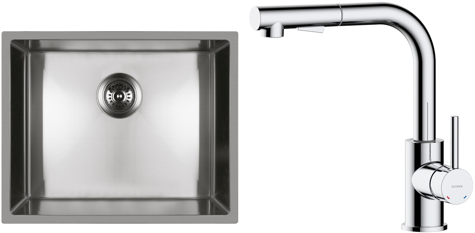 Darmowa Dostawa - Zlewozmywak z baterią stal / chrom Oltens Stalvask abset4364