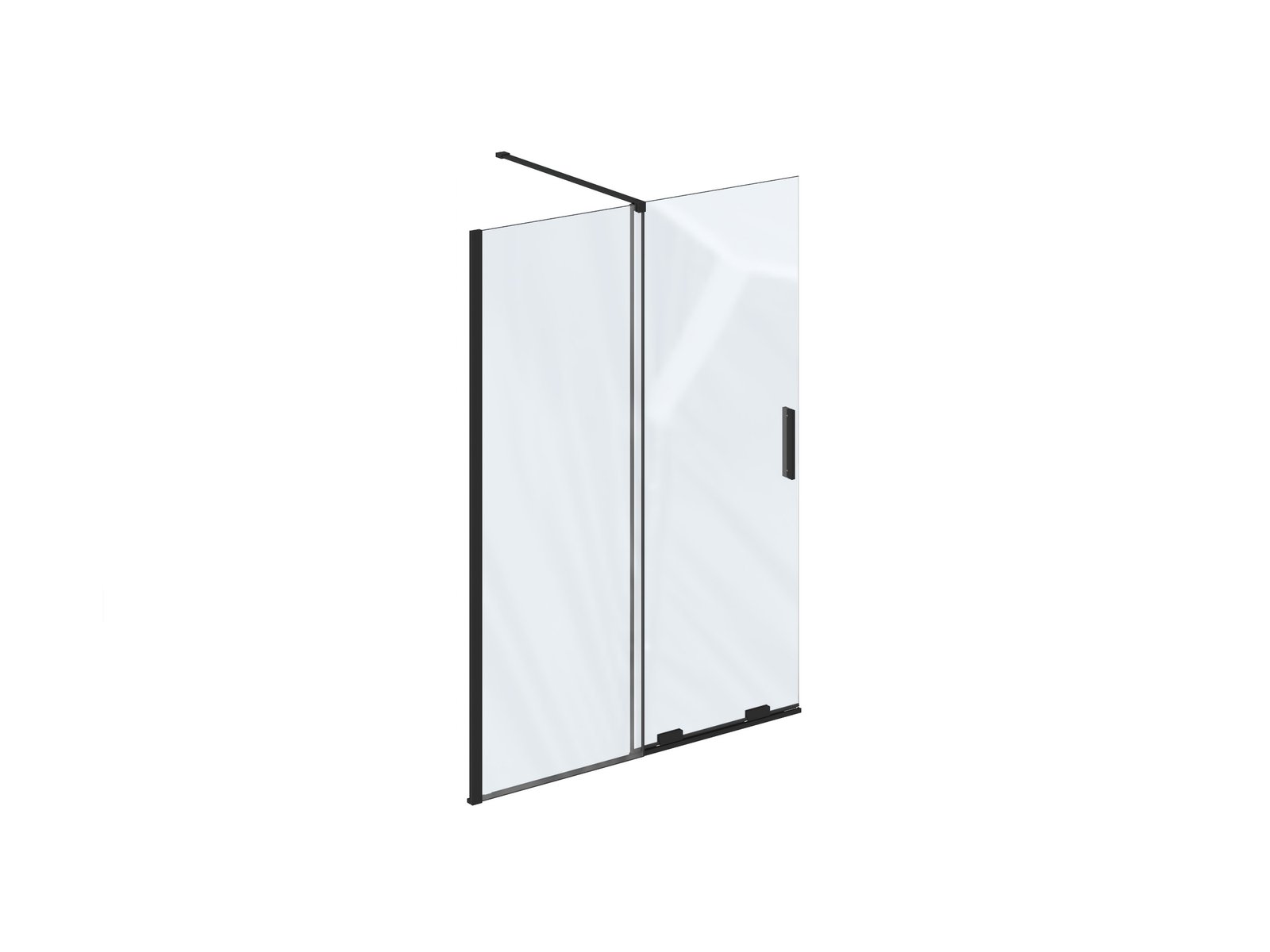 Darmowa Dostawa - Ścianka prysznicowa walk-in 100 cm czarny mat/szkło przezroczyste Ravak Roll X9WVA0300Z1