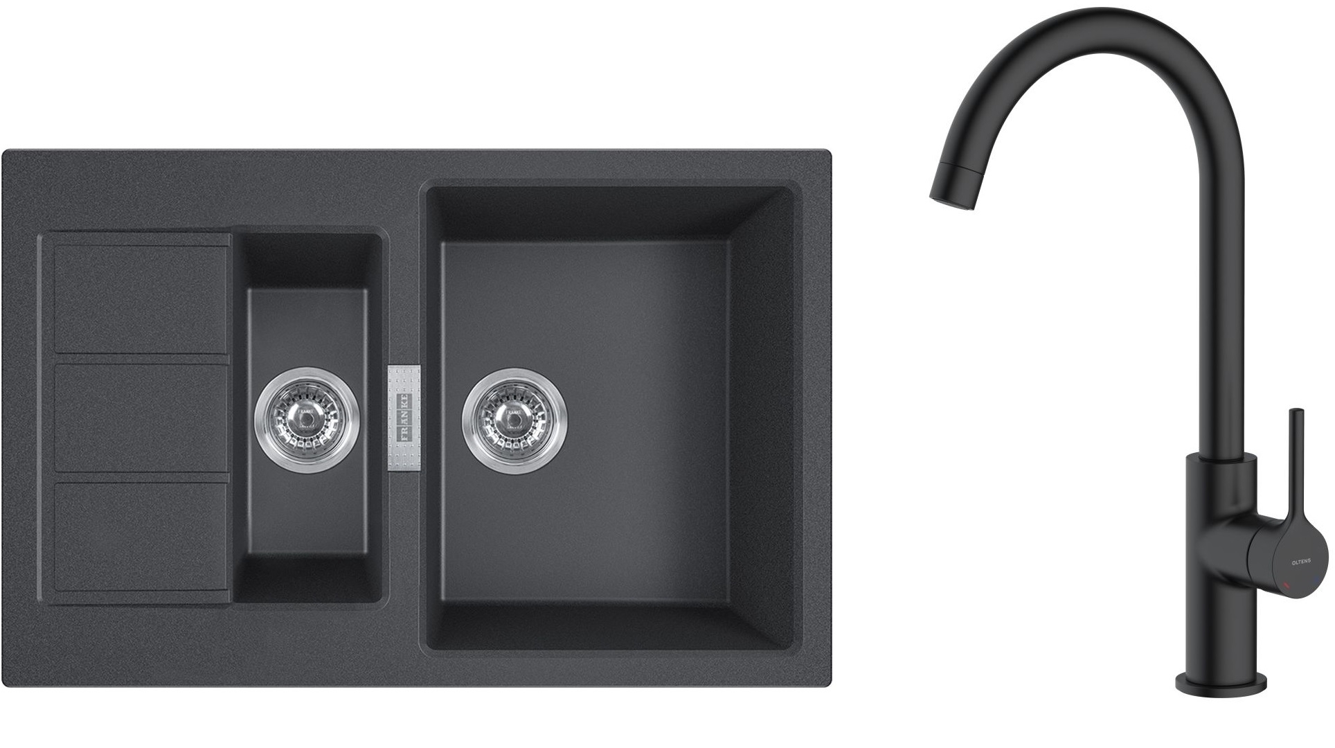 Darmowa Dostawa - Zlewozmywak z baterią onyx / czarna Franke Sirius 2.0 abset4523
