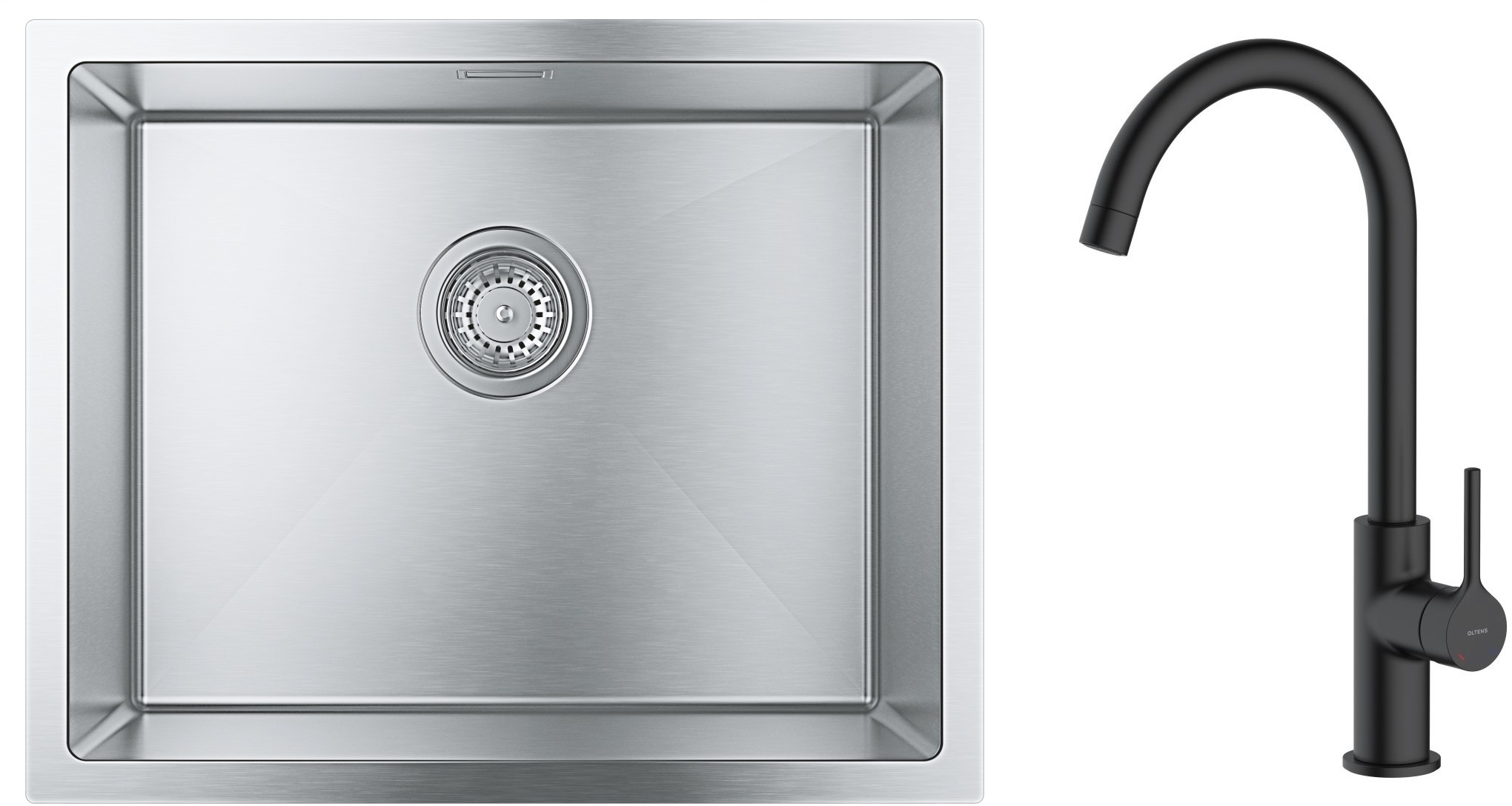 Darmowa Dostawa - Zlewozmywak z baterią stal / czarny Grohe K700 abset4721