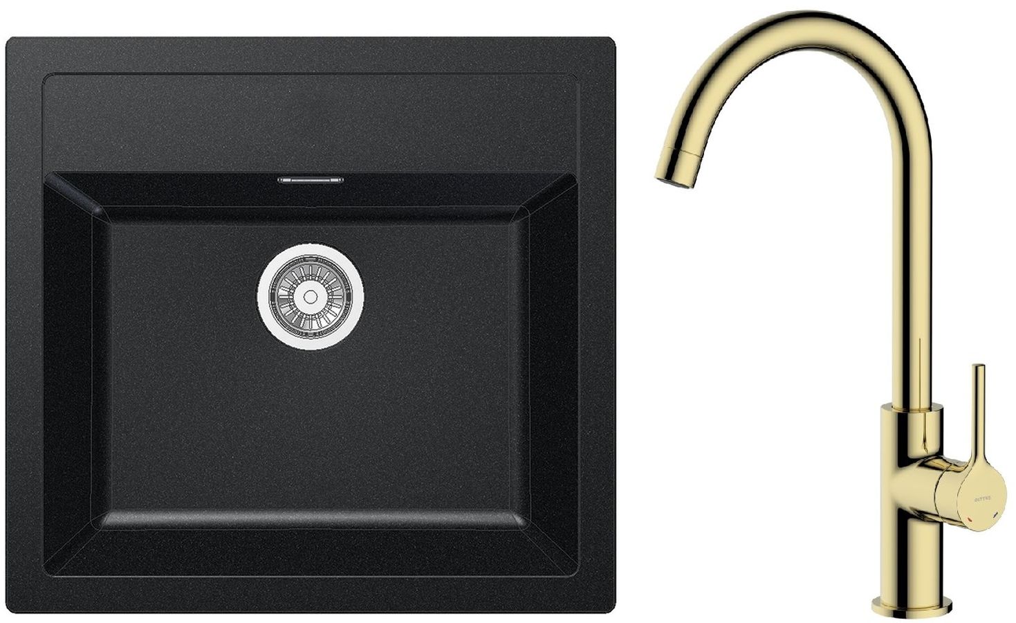 Darmowa Dostawa - Zlewozmywak z baterią onyx / złoty Franke Sirius abset4639