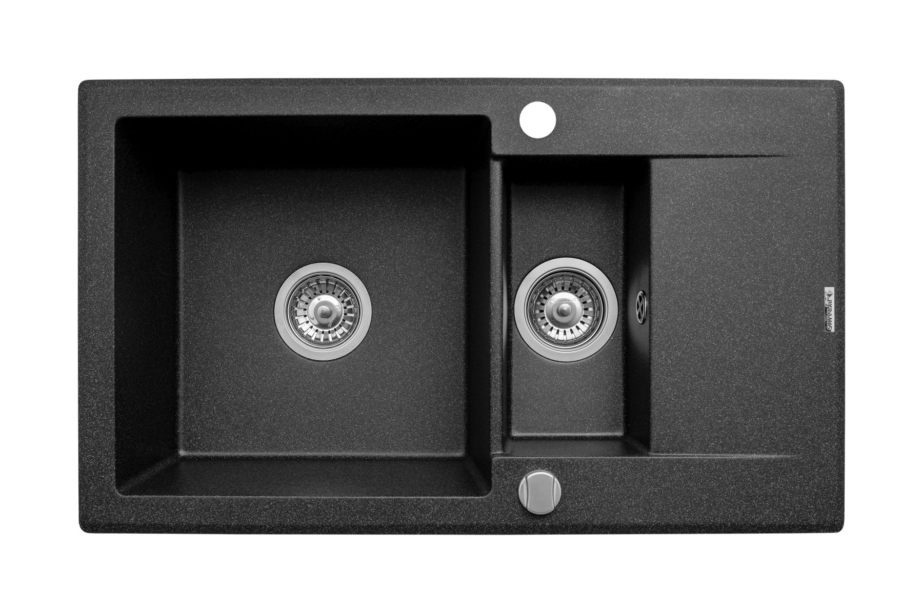 Darmowa Dostawa - Zlewozmywak granitowy 78x46 cm czarny Pyramis Korfu 070061501