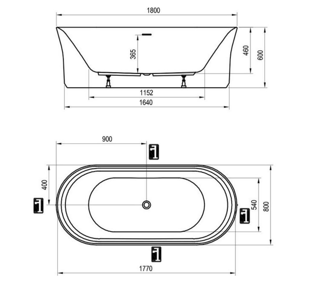Darmowa Dostawa - Wanna przyścienna 180x80 cm dwukolorowa Ravak Ypsilon Wall XC00100085
