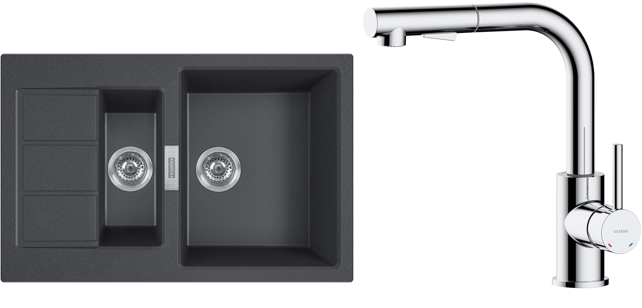 Darmowa Dostawa - Zlewozmywak z baterią onyx / chrom Franke Sirius 2.0 abset4518