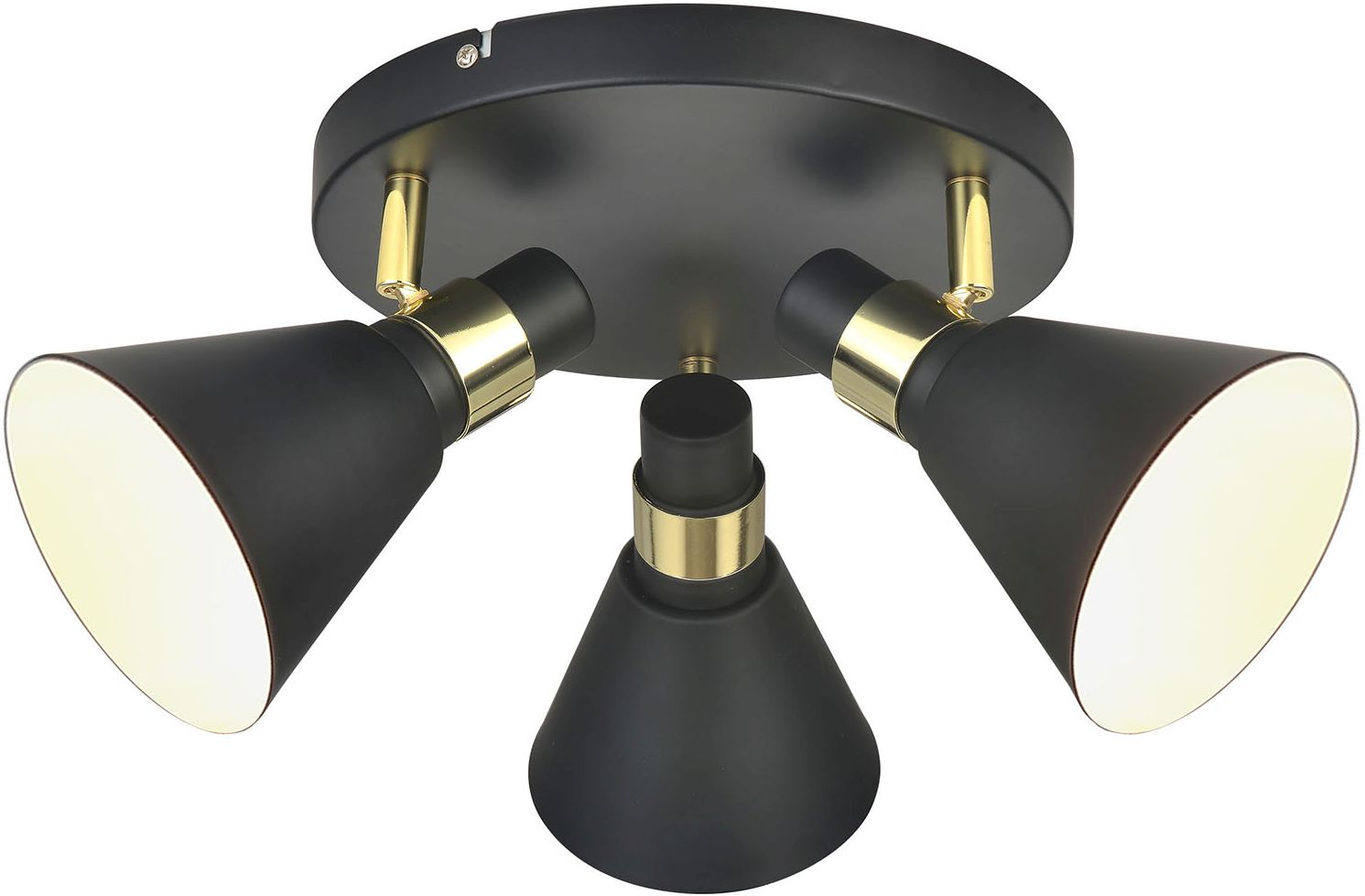 Darmowa Dostawa - Lampa podsufitowa 3x40 W biała-czarna-złota Italux Biagio MBH16079CK3