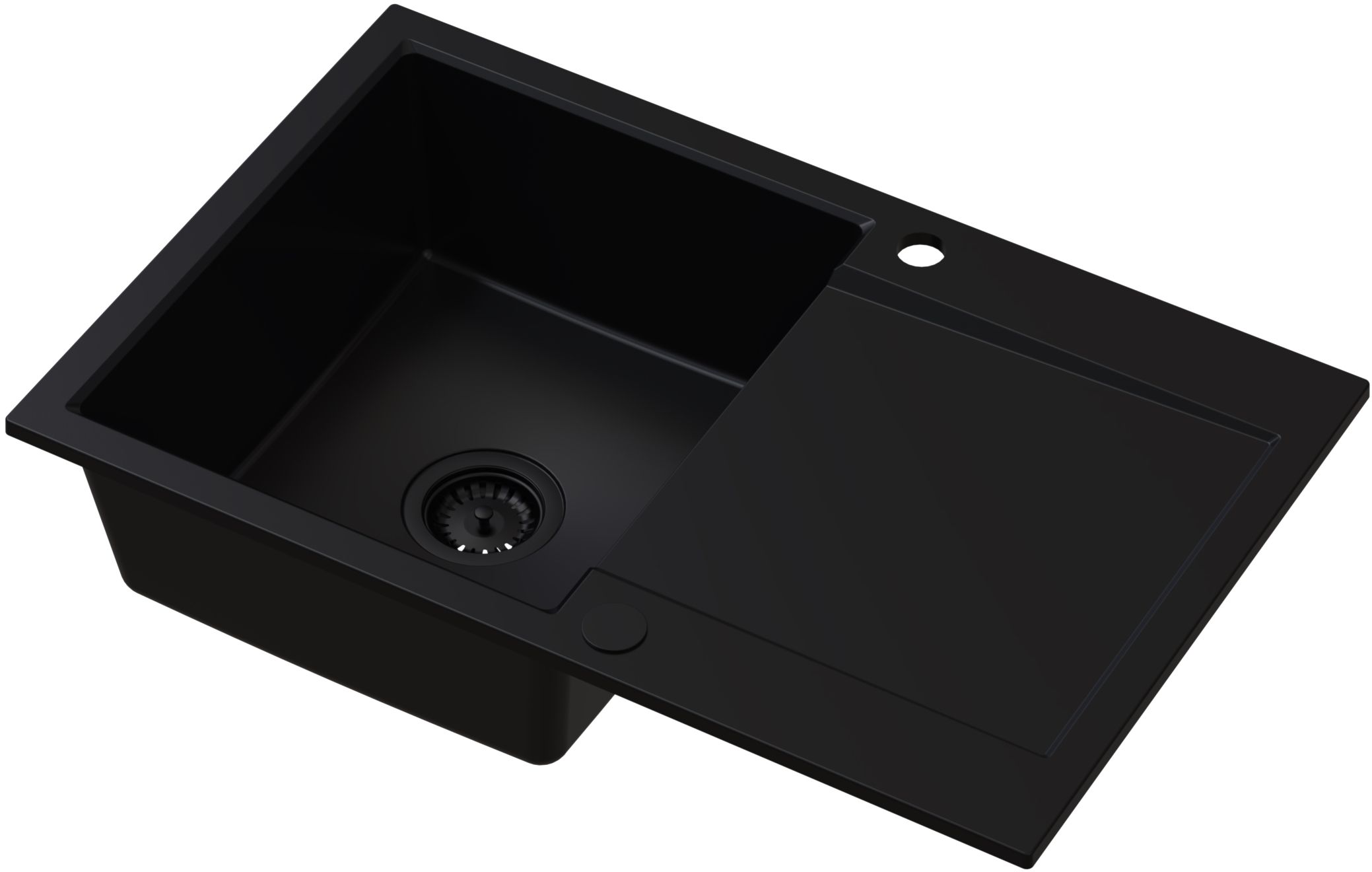 Darmowa Dostawa - Zlewozmywak granitowy 79x50 cm czarny Ruvetti Signum 3001SFB160W