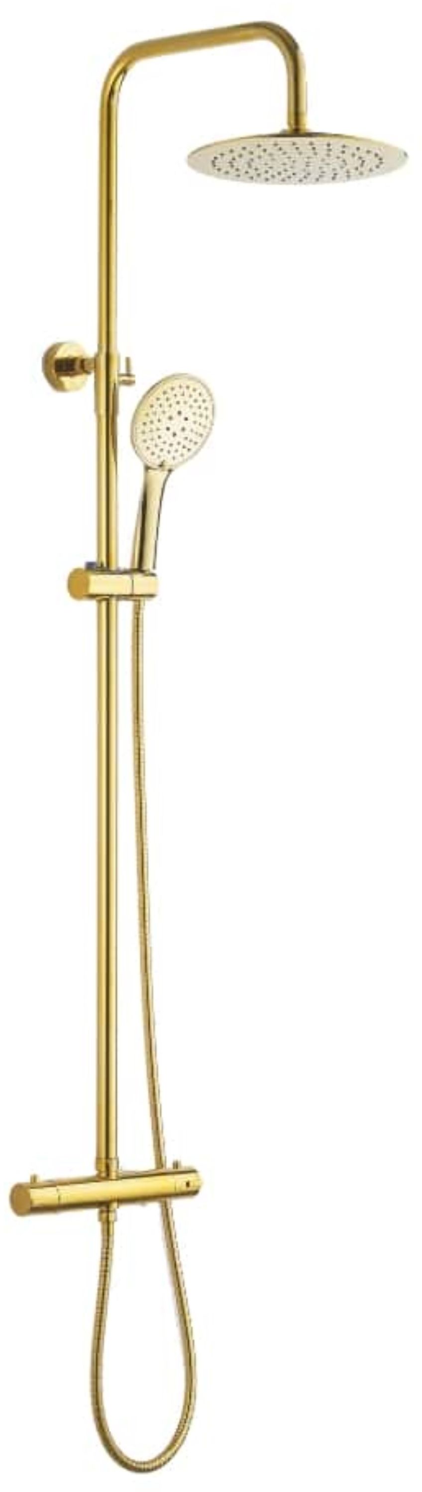 Darmowa Dostawa - Zestaw prysznicowy ścienny złoty Invena Gold AU16009