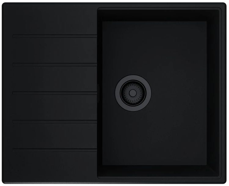 Darmowa Dostawa - Zlewozmywak granitowy 62x50 cm czarny Globalo Design Virella VIRELLA451BLACKBL