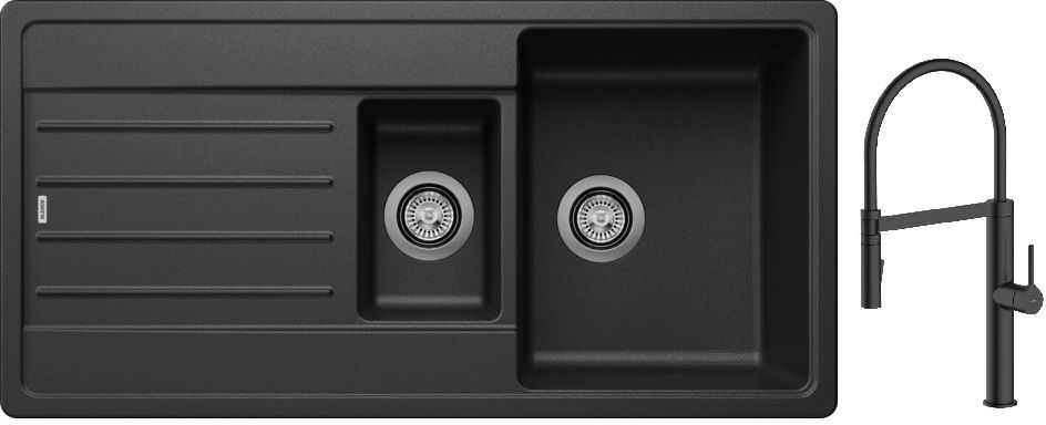 Darmowa Dostawa - Zlewozmywak z baterią antracyt/czarny Blanco Legra 6 S abset10021