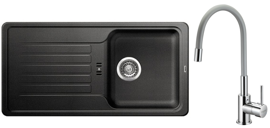 Darmowa Dostawa - Zlewozmywak z baterią antracyt/chrom Blanco Favos 45 S abset10188