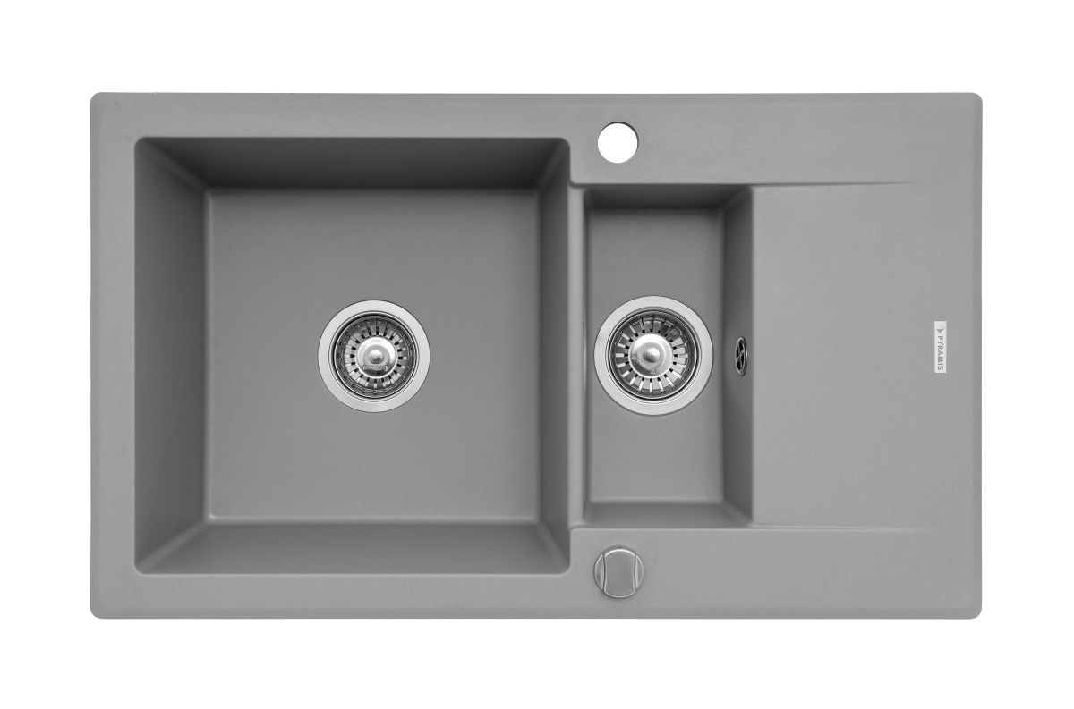 Darmowa Dostawa - Zlewozmywak granitowy 78x46 cm szary/grafitowy/onyx Pyramis Korfu 070061901