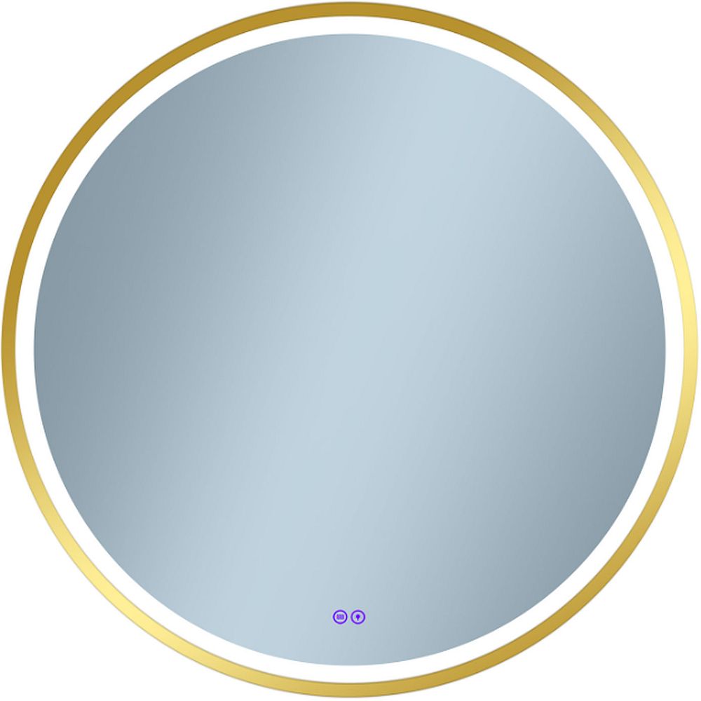Darmowa Dostawa - Lustro 80x80 cm okrągłe z oświetleniem z matą grzewczą złoty Venti Orion Gold 5905951180311