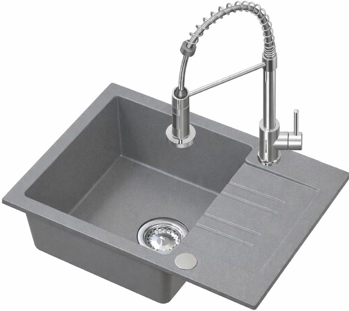 Darmowa Dostawa - Zlewozmywak z baterią szary/stal Ruvetti Cooksy Chef LPCC6244GRSE