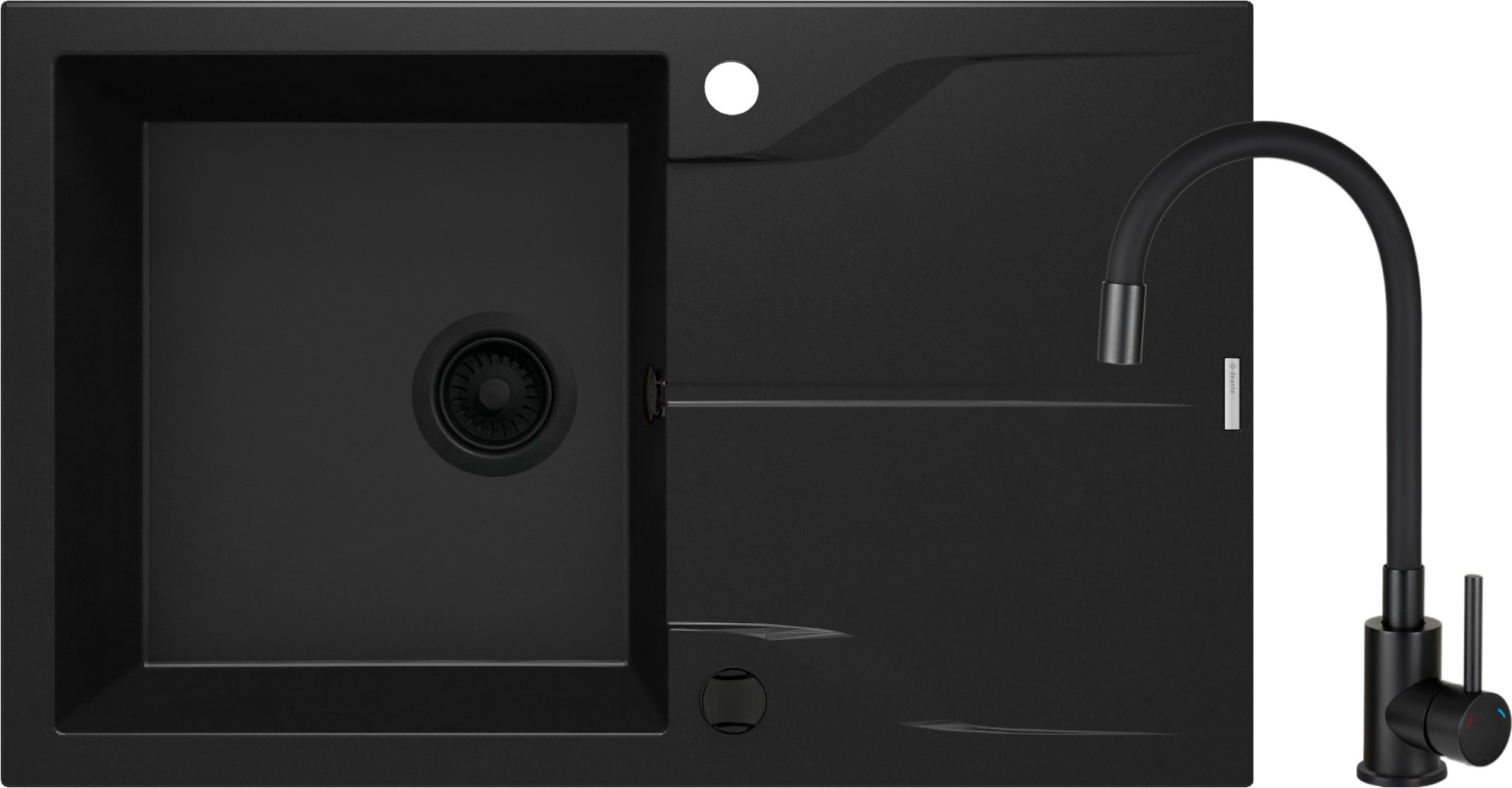 Darmowa Dostawa - Zlewozmywak z baterią czarny/czarny Deante Andante ZQNNN113