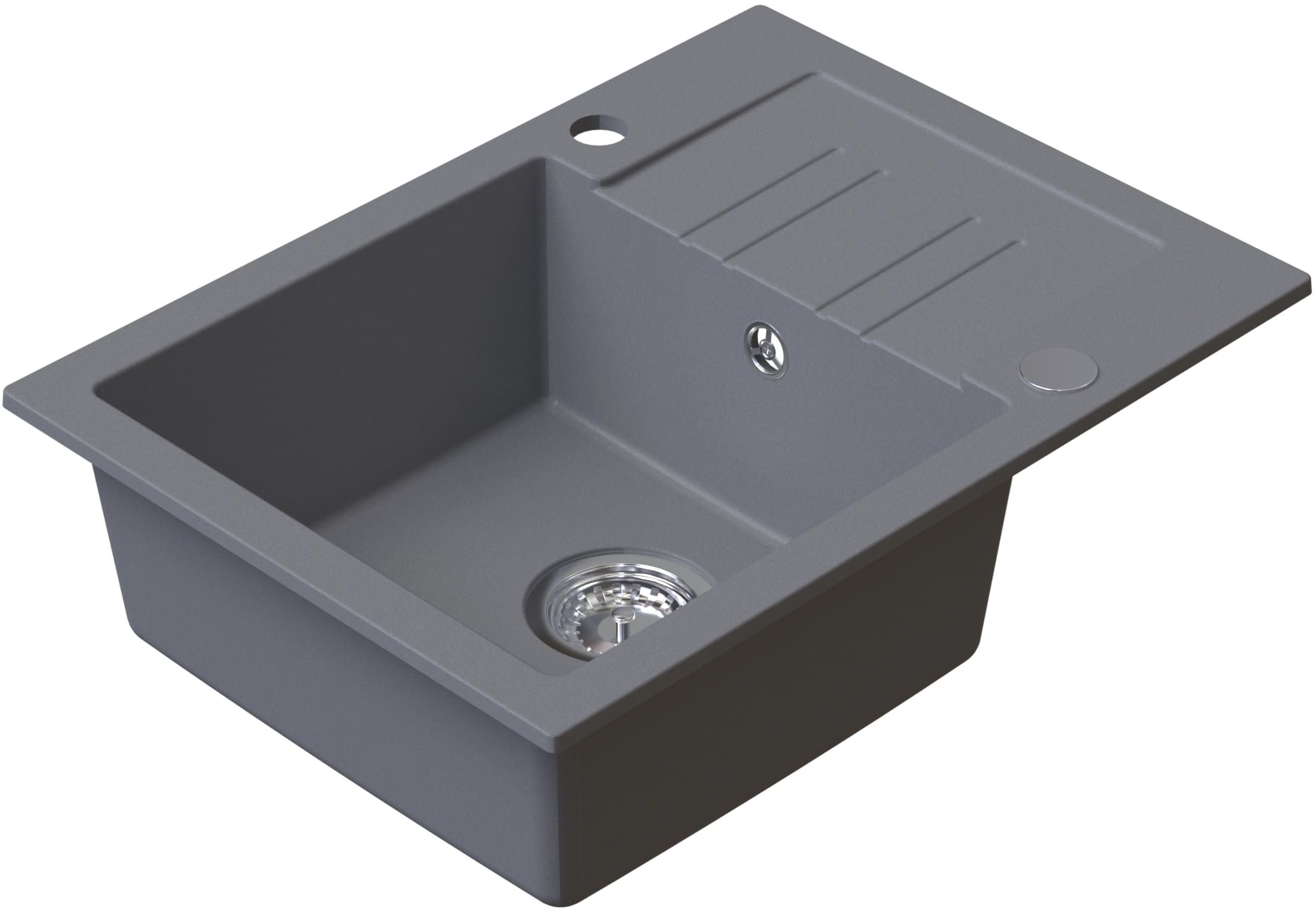 Darmowa Dostawa - Zlewozmywak granitowy 60x44 cm szary/grafitowy/onyx Ruvetti Pino 3001PIGR120W