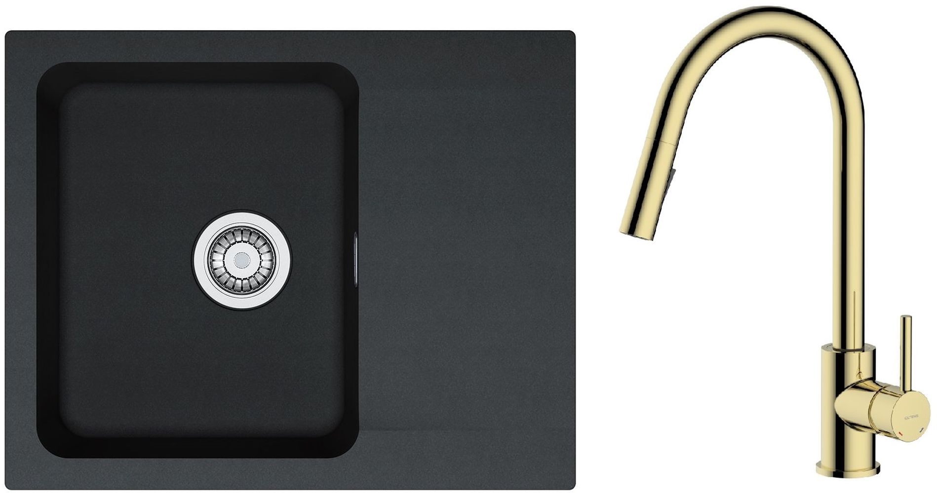 Darmowa Dostawa - Zlewozmywak z baterią onyx / złoty Franke Orion abset4534