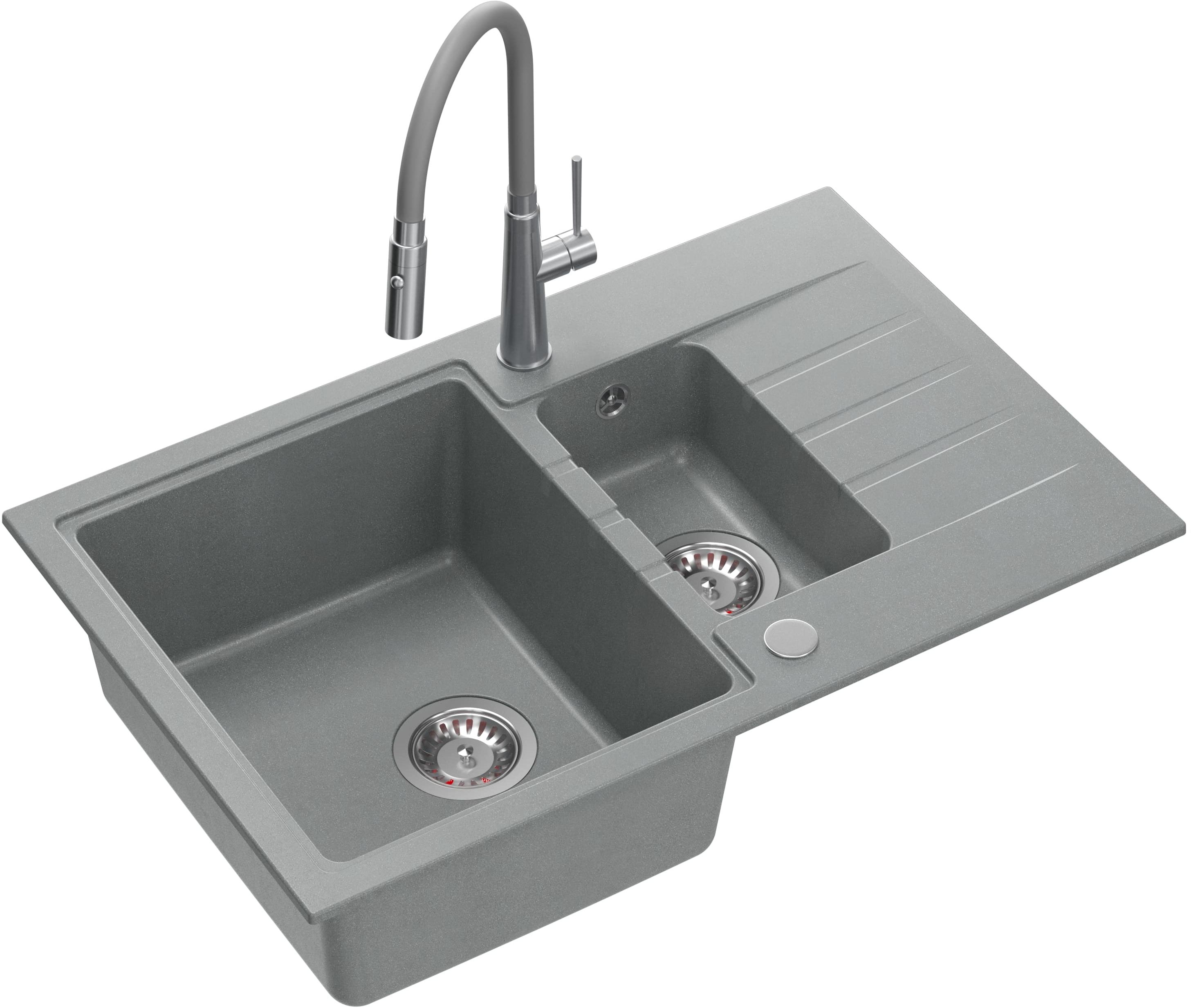 Darmowa Dostawa - Zlewozmywak z baterią szary/stal Quadron Peter HCQP57850SZK3922505BSGR