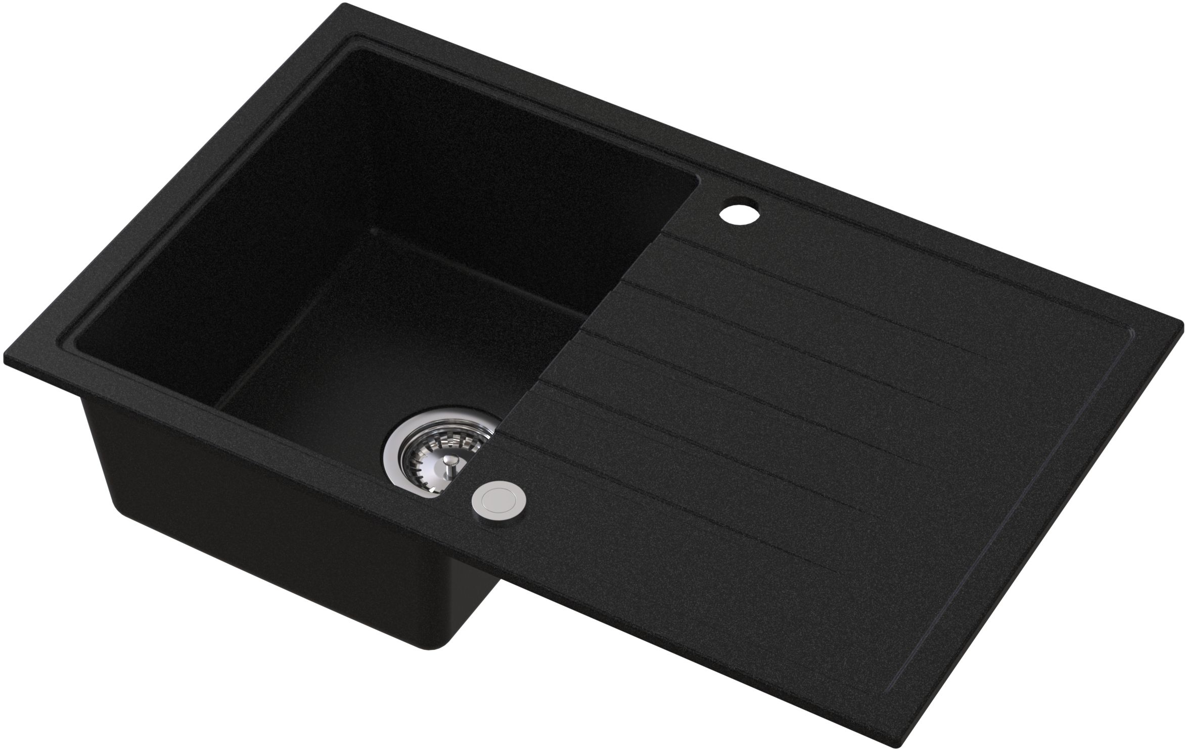 Darmowa Dostawa - Zlewozmywak granitowy 79x50 cm czarny Ruvetti Axel 3001AXBC160W