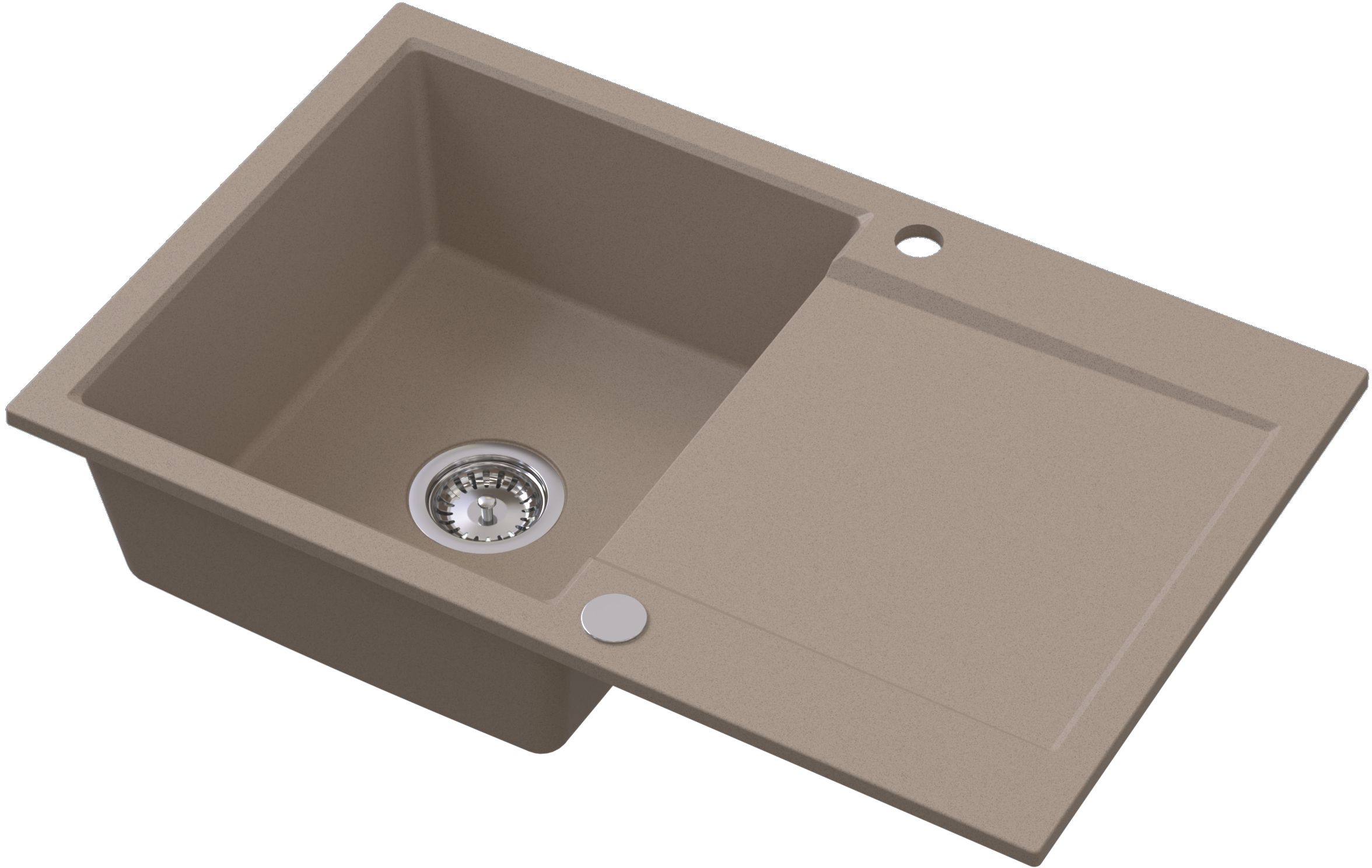 Darmowa Dostawa - Zlewozmywak granitowy 79x50 cm beżowy Ruvetti Signum 3001SBE160W