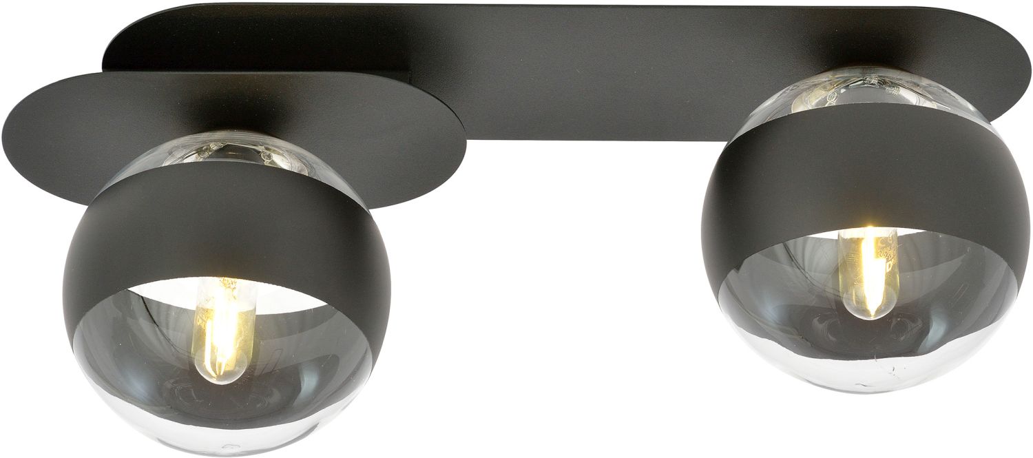 Darmowa Dostawa - Lampa podsufitowa 2x10 W czarna-przezroczysta Emibig Plaza Stripe 11212