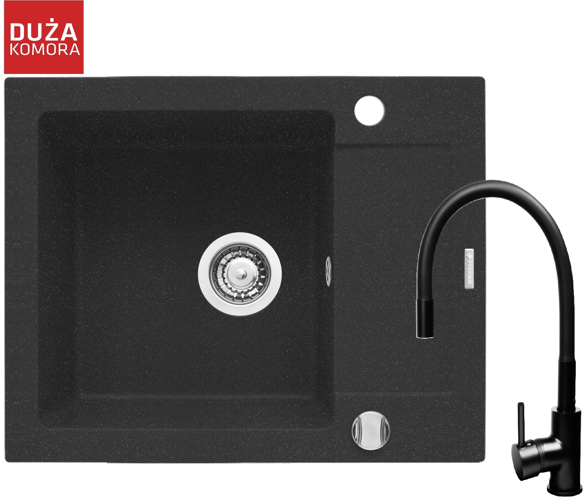 Darmowa Dostawa - Zlewozmywak z baterią czarny/czarny Pyramis Mido 070088401FB
