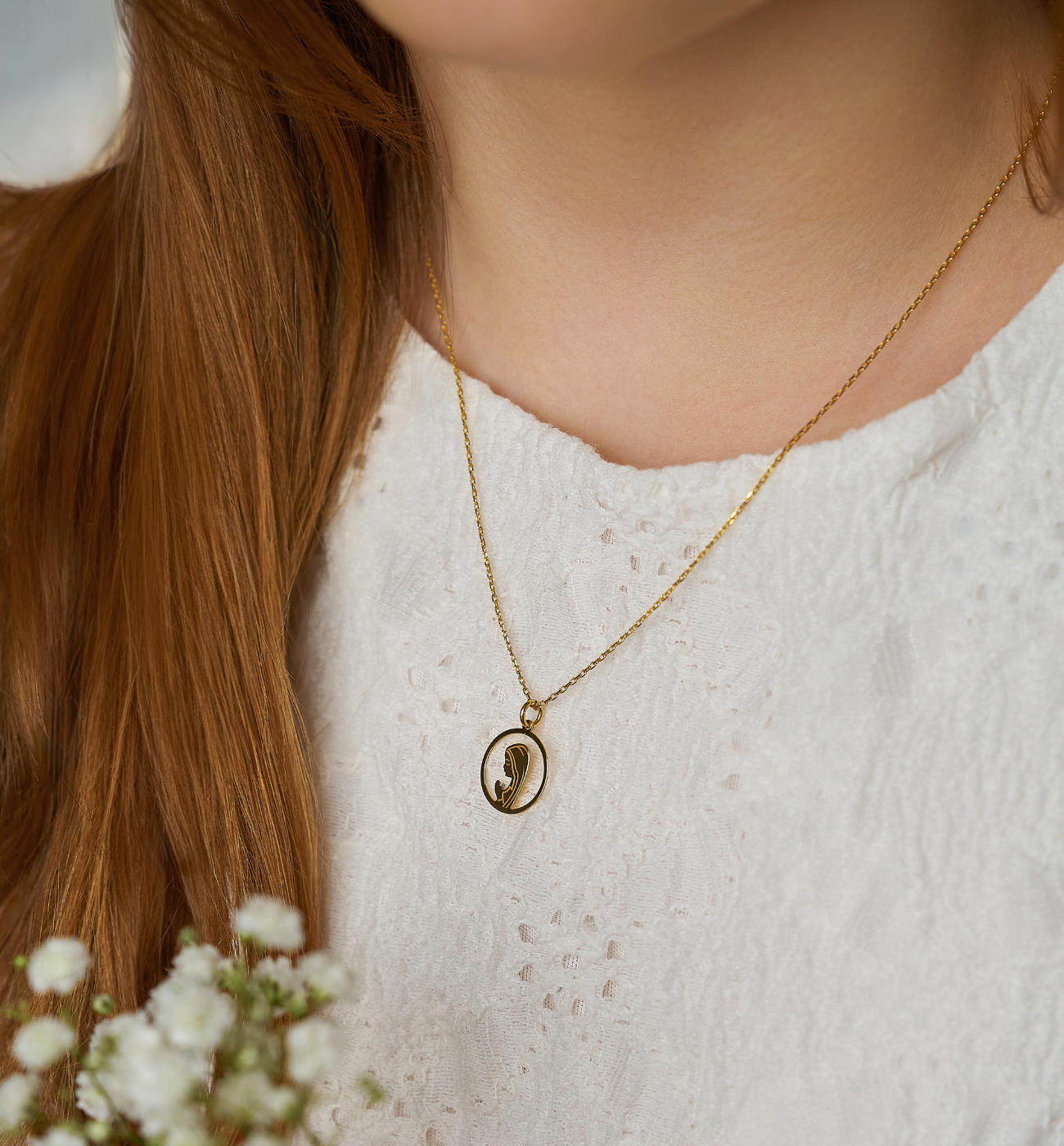 Naszyjnik złoty z medalikiem Holy Medal NSE0152