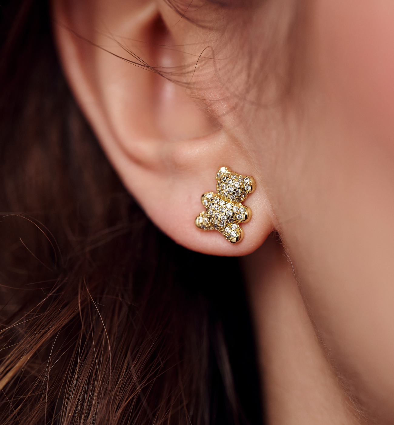 Kolczyki misie wysadzane cyrkoniami KSS2148