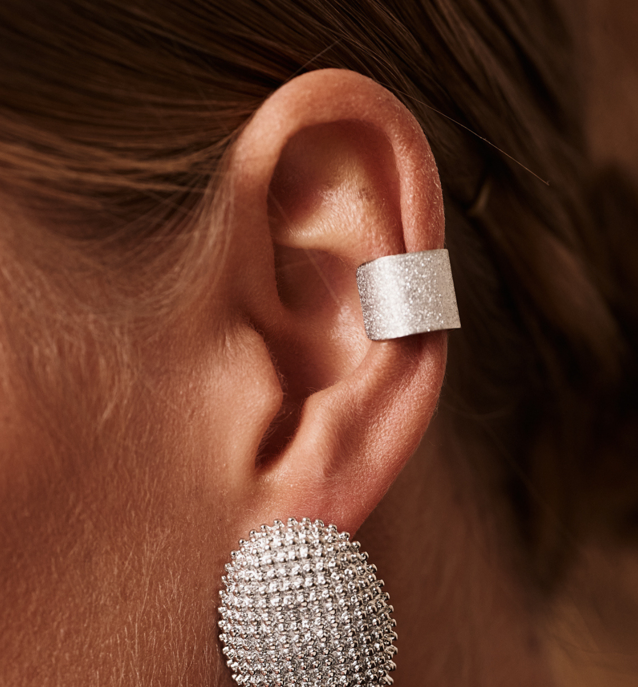 Nausznice gładkie srebrne KSY0454 - By Dziubeka