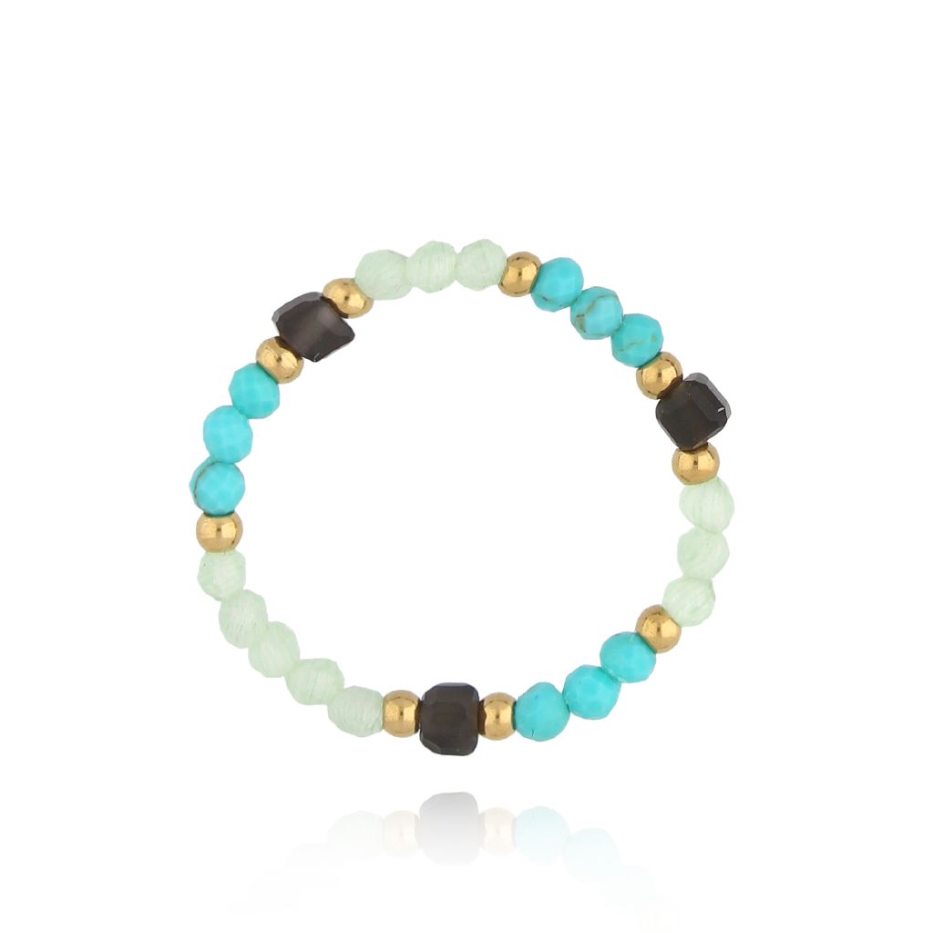 Pierścionek elastyczny z turkusami Zuhra PSC0517