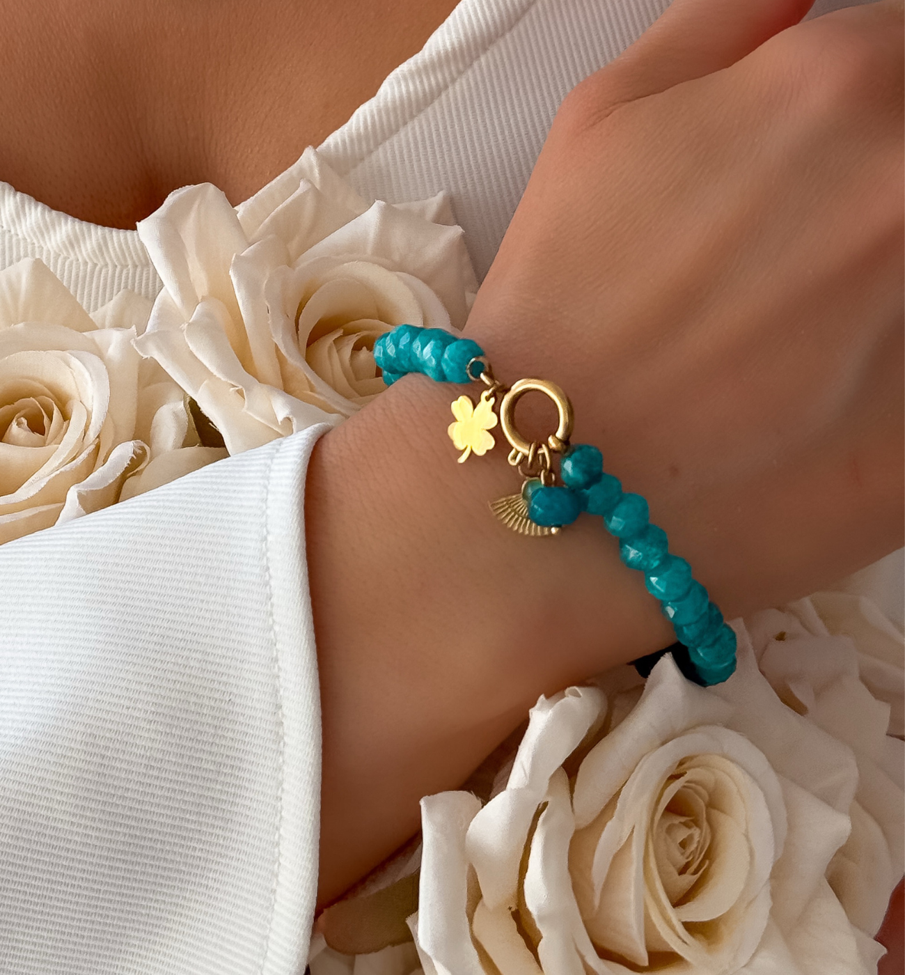 Bransoletka morska z agatami - By Dziubeka